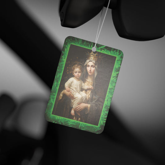 Car Air Freshener - Tropical GLOW Our Lady of Mt. Carmel, Religious