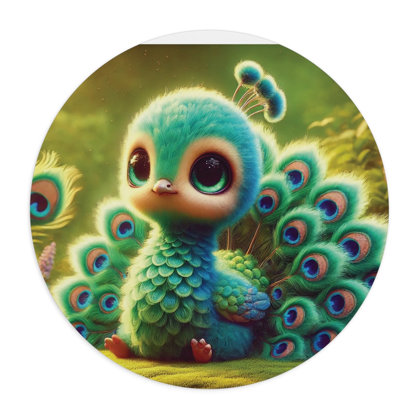 Tropical Mouse Pad, 2 Shapes - Beach Vibes for Home Office & Gamer / Baby Peacock