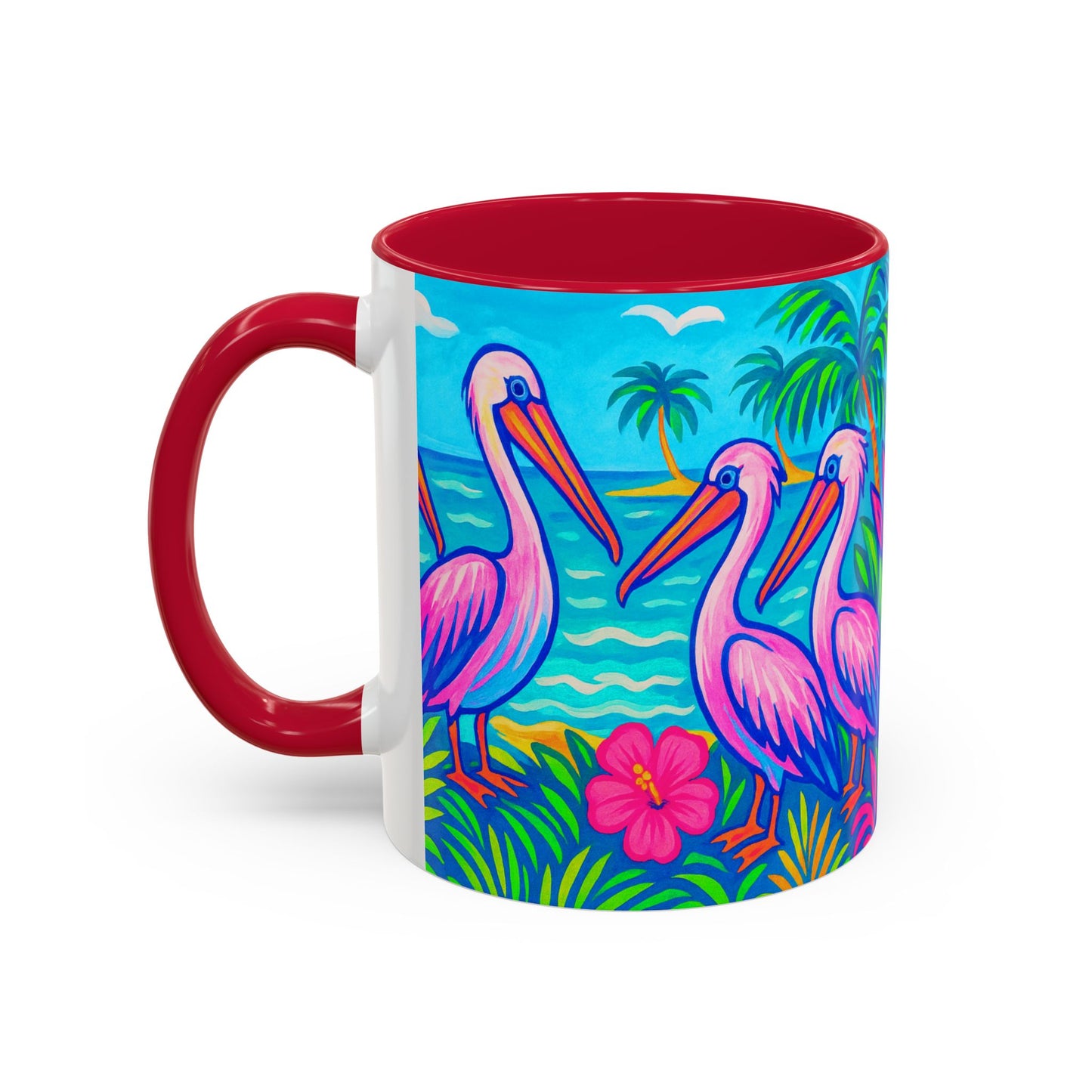 Accent Color Coffee Mug, Many Colors - 11oz & 15oz / Pelican Party