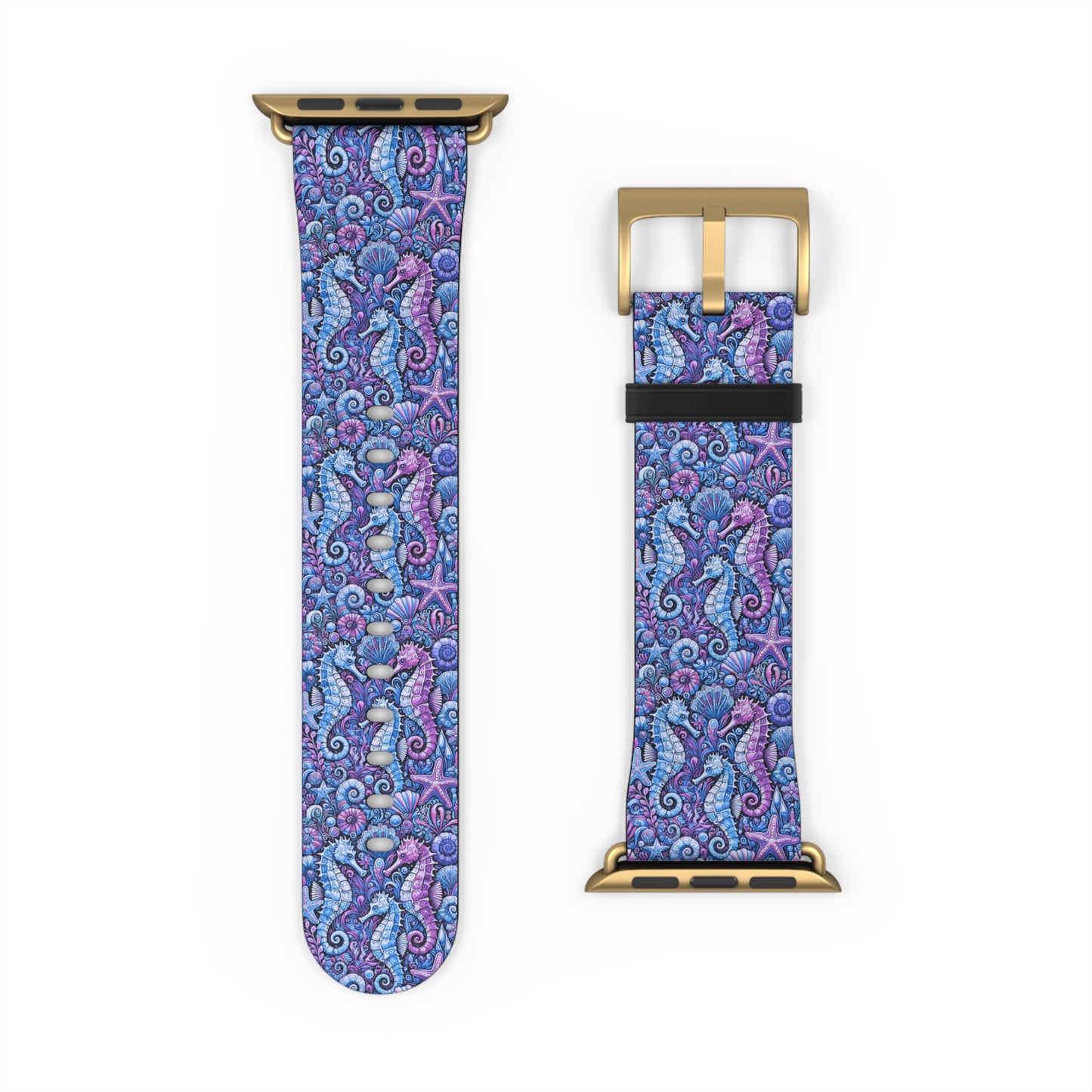 Apple Watch Band - Tropical Seahorse Trio, Blue