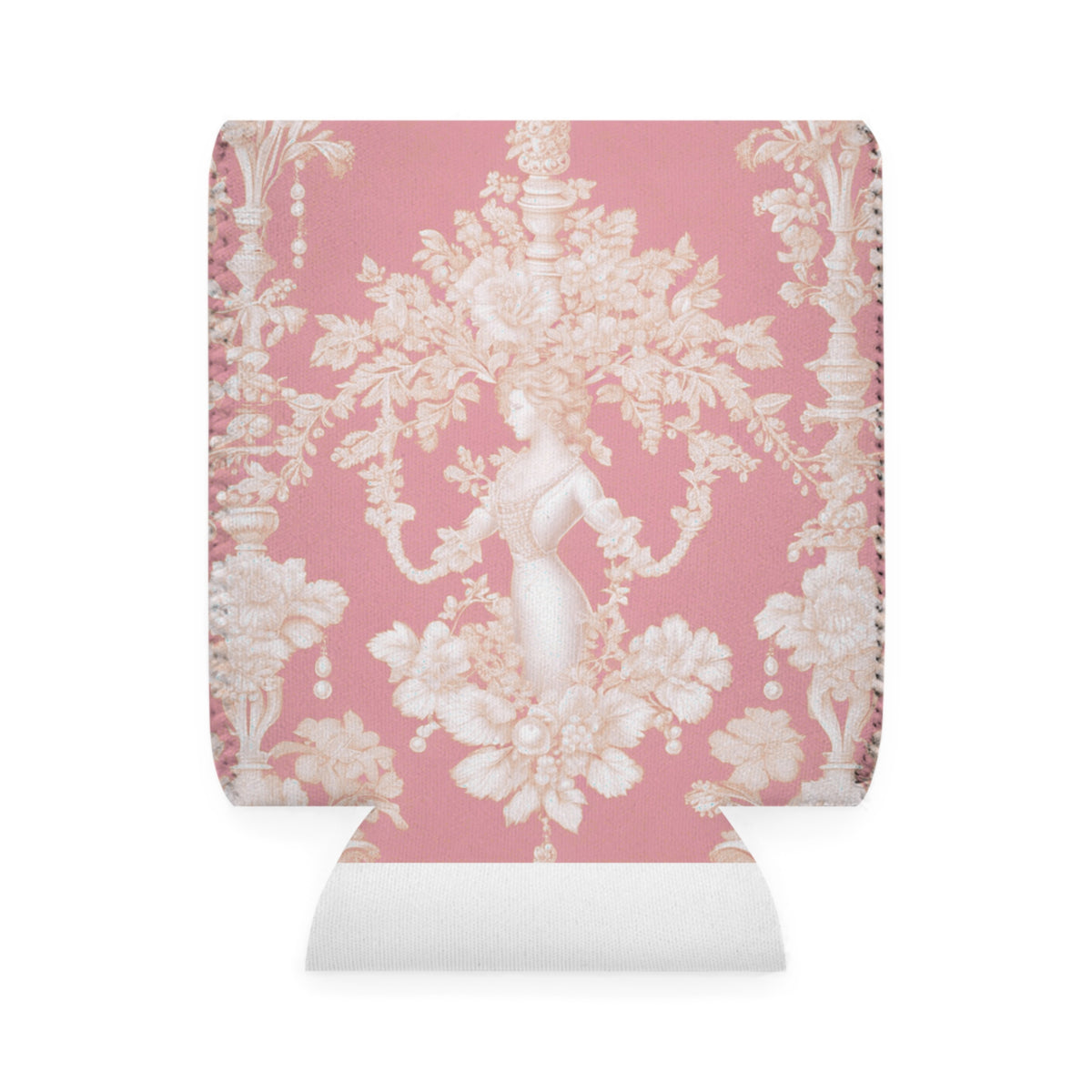 Pearl Lady Toile/Hibiscus Pink Can Cooler Sleeve - Perfect for Outdoor Picnics