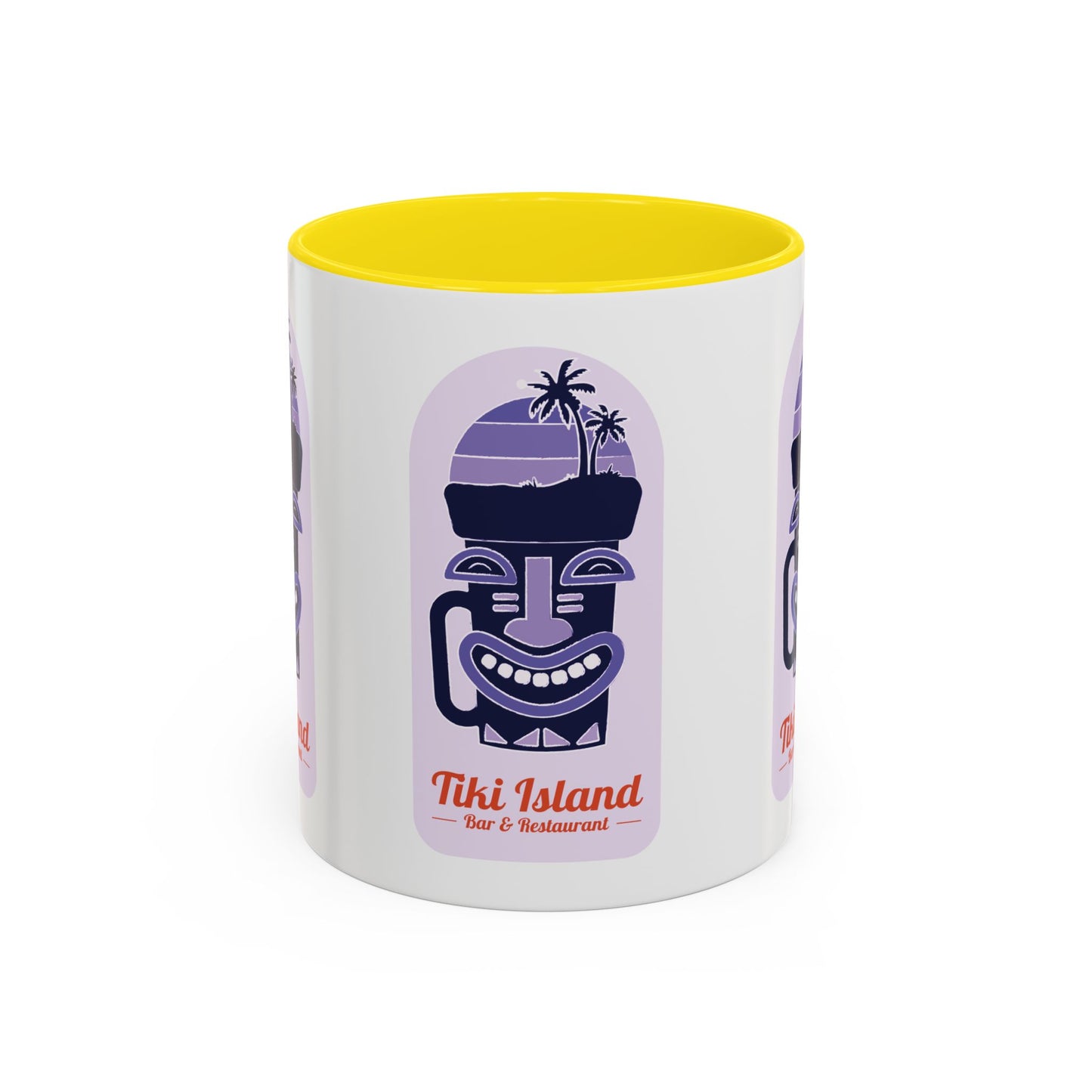 Tiki Island Accent Coffee Mug - Fun Tropical Drinkware for Beach Vibes, purple