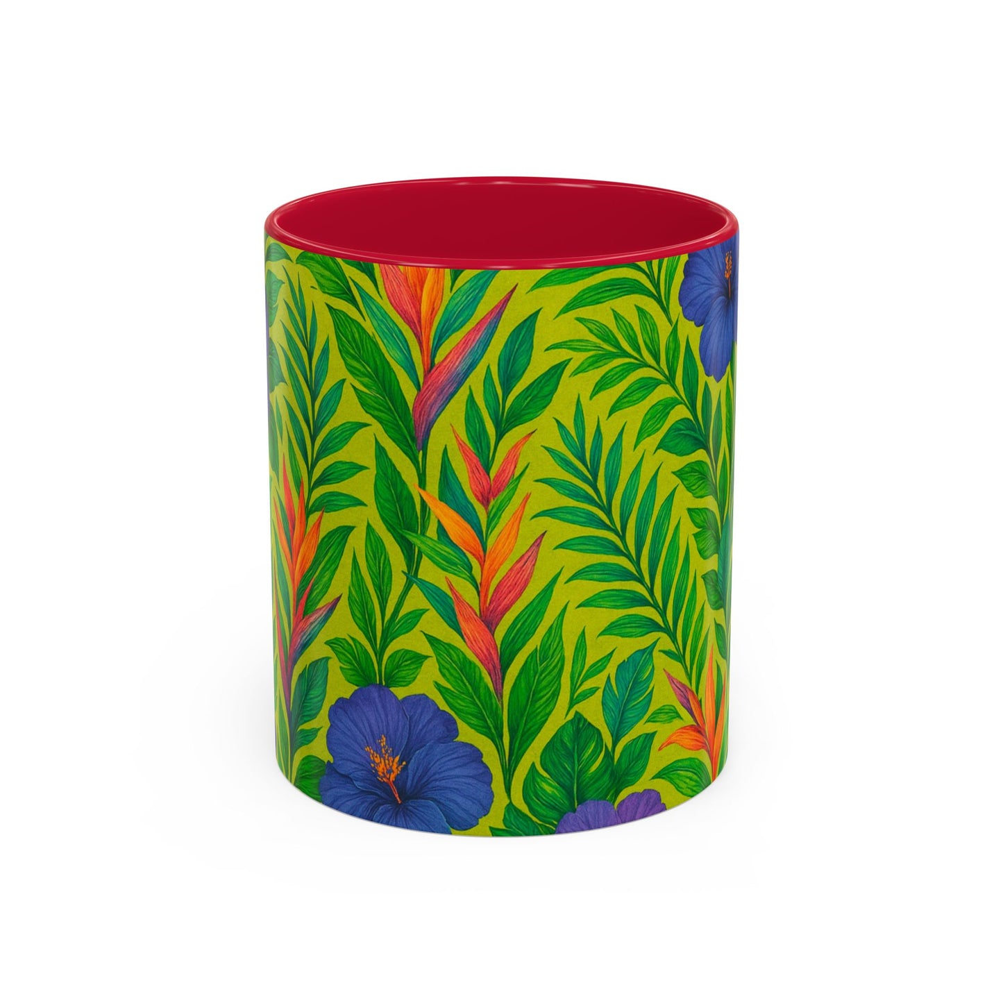 Vibrant Floral Coffee Mug - 11oz & 15oz / Midnight Flower Lime