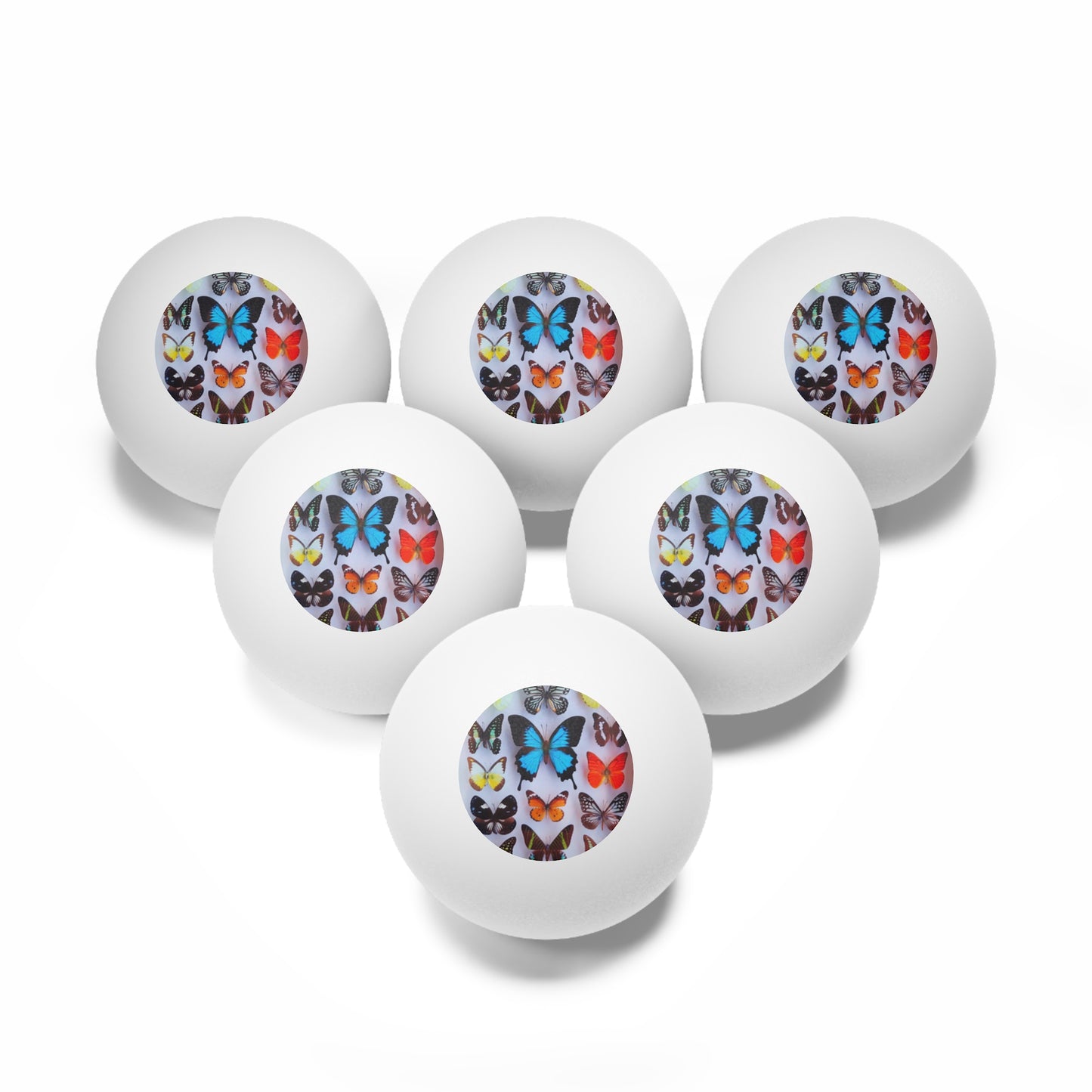 Tropical Paradise Ping Pong Balls - 6 Pack with Butterflies