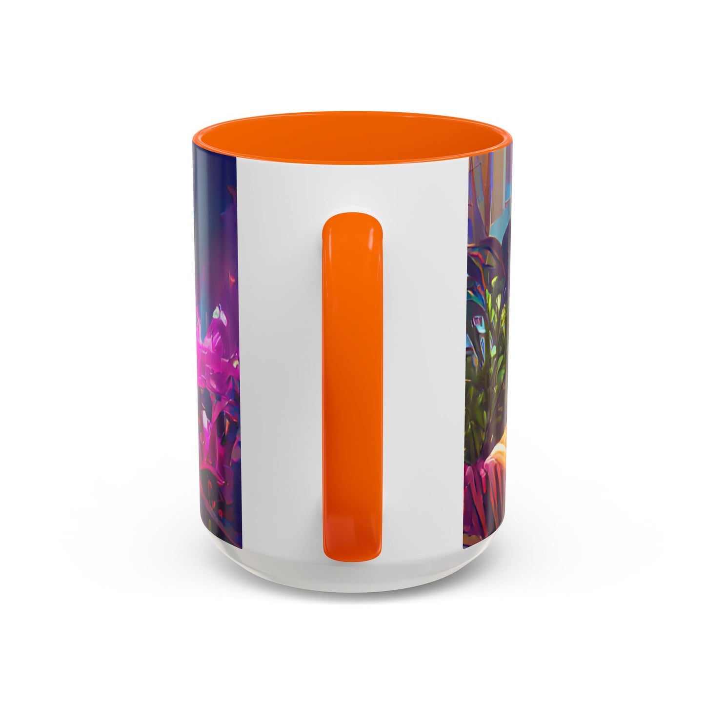 Accent Coffee Mug (11, 15oz) - Midnight Kiss in Tropical Garden