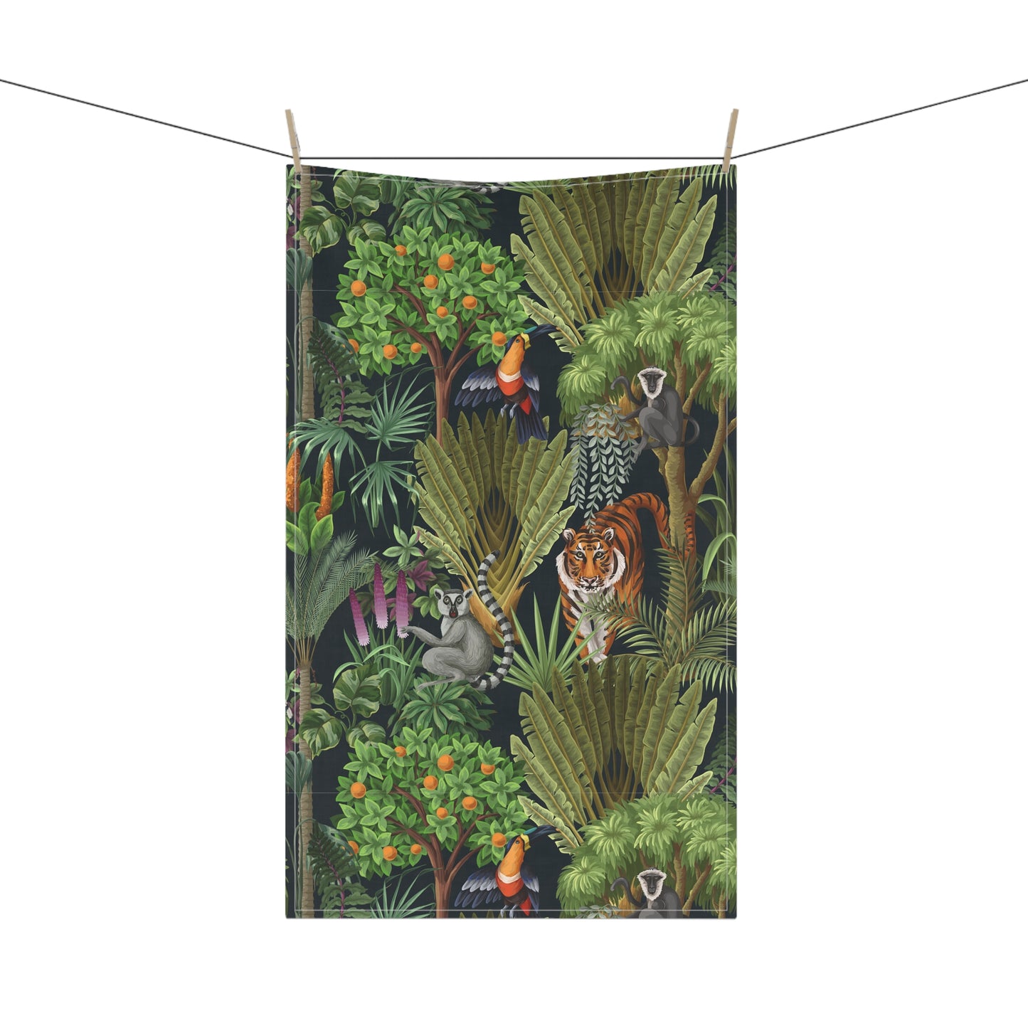 Tea Towels (cotton, poly) - Tiger Haven, Midnight