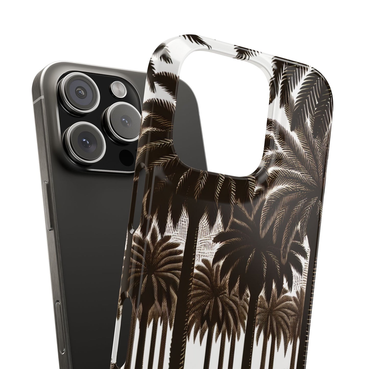 Slim Phone Cases - Woodcut Palm Grove