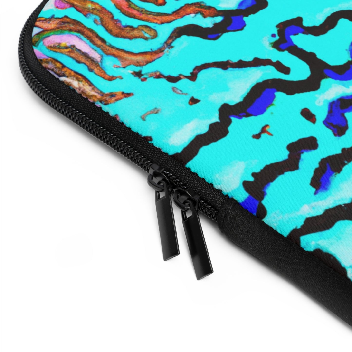 Tropical Laptop Sleeve, 5 Sizes - Perfect for Beach Lovers & Students / Wild Coral, Turquoise