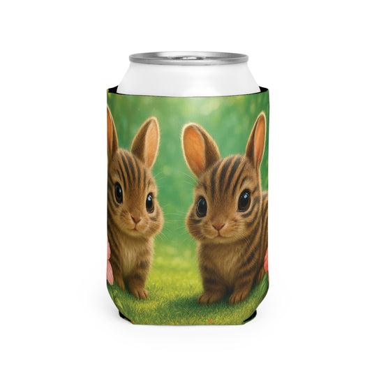 Baby Sumatran Rabbits Can Cooler Sleeve - Perfect for Outdoor Picnics