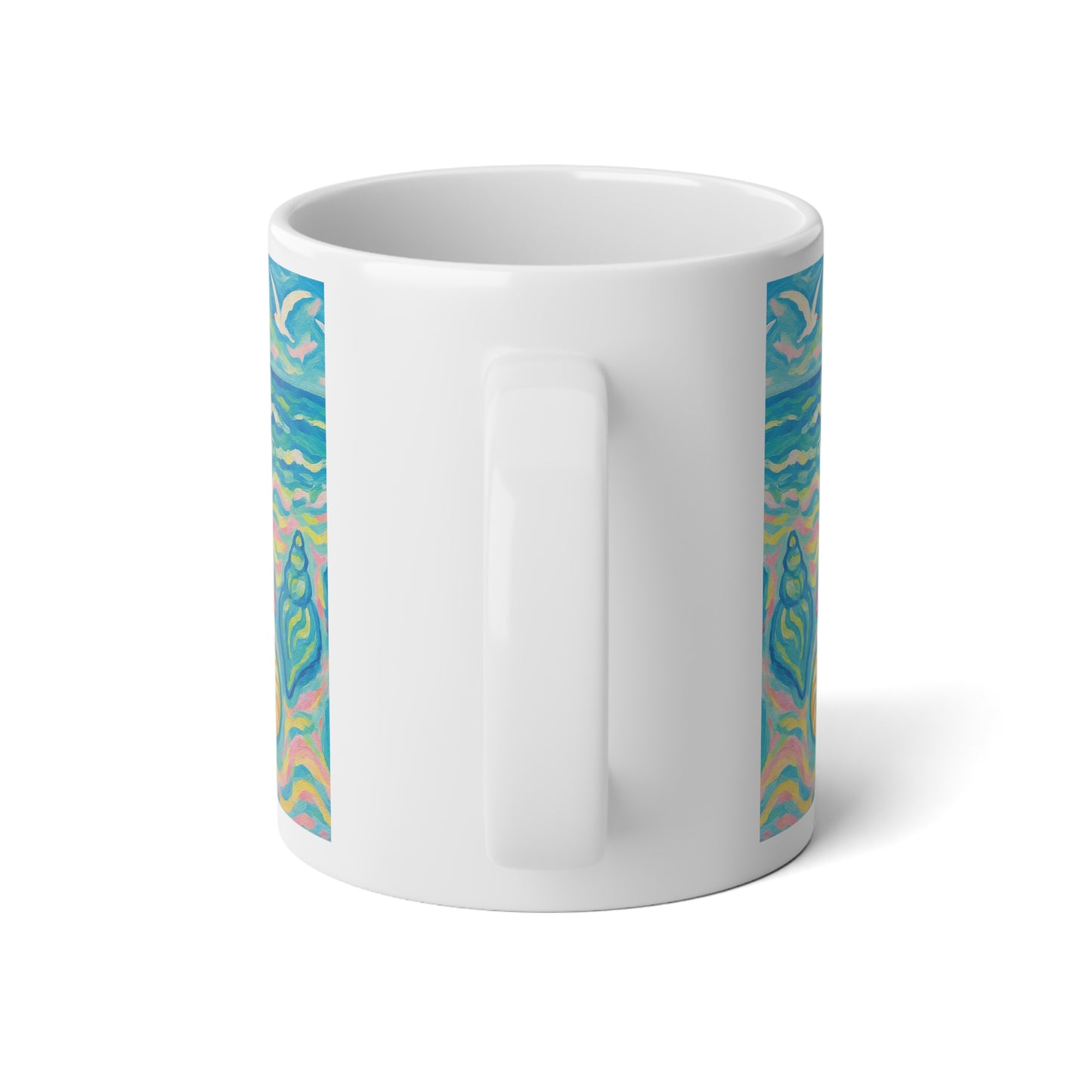 Jumbo Mug, 20oz, Monet Seashells | Tropical Coffee Cup