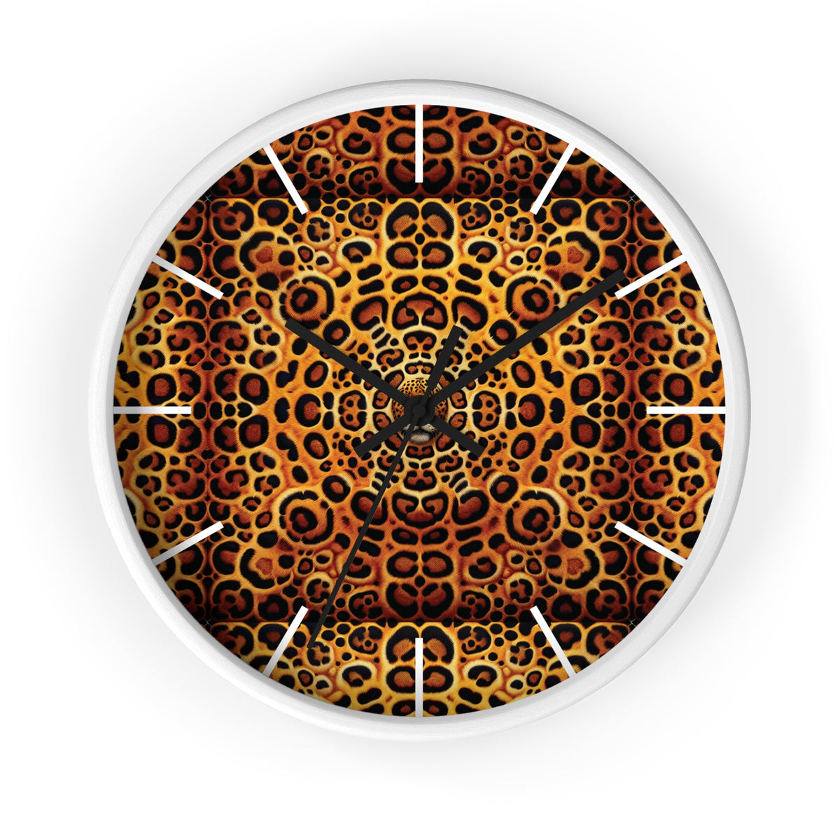Kaleido Jaguar Spots Wall Clock – Fun Home Decor for Nature Lovers, 6 Variants