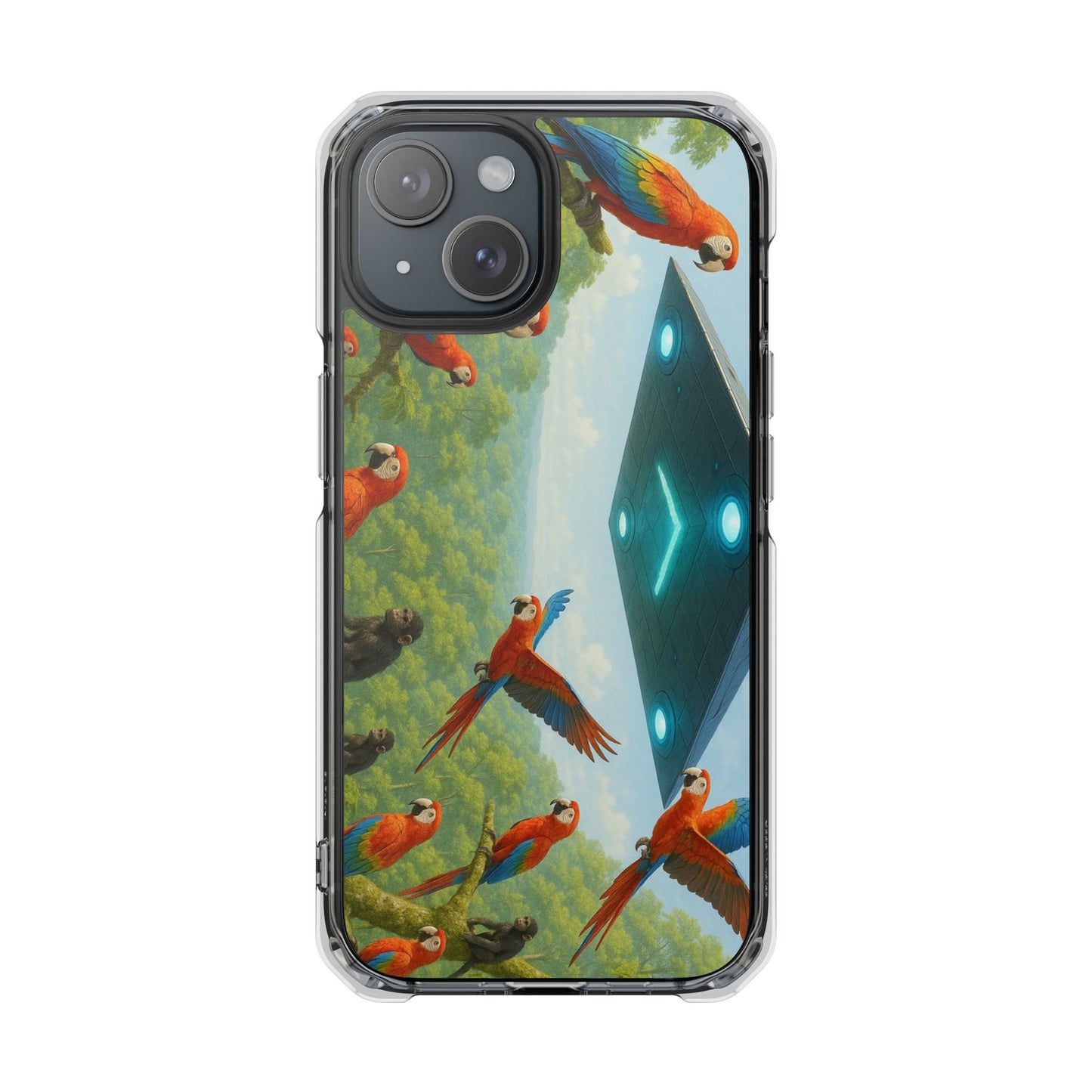 UFO and Macaws Magnetic Clear Phone Case, Many Models