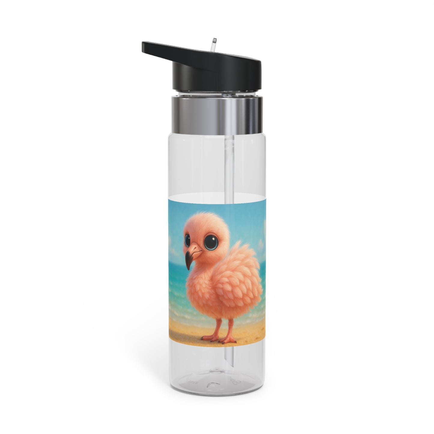 Tropical 20oz Tritan Sport Water Bottle -  Leakproof, Lightweight, BPA-Free / Baby Flamingo
