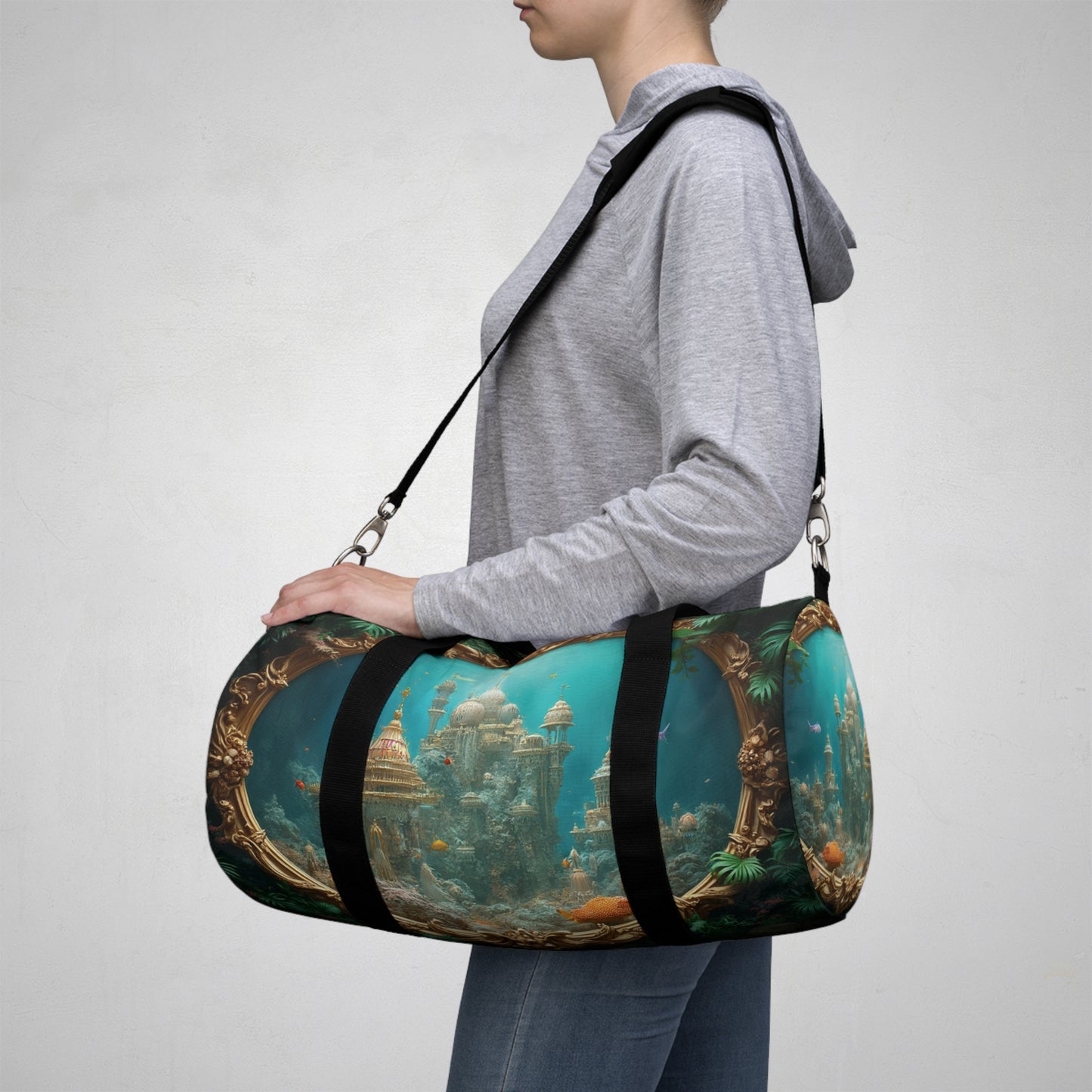 Tropical Duffel Bag - Perfect for Travel and Gym / Mermaid Palace, Aegean Sea