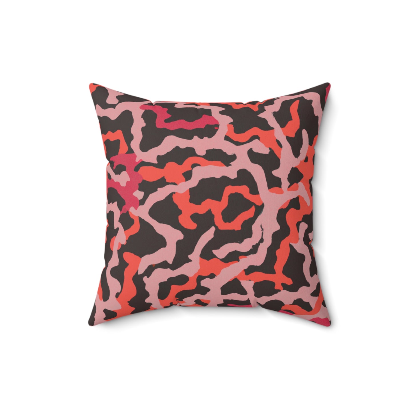 Decorative Pillow - Accent Cushion, 4 Sizes / Coral Threads, Red
