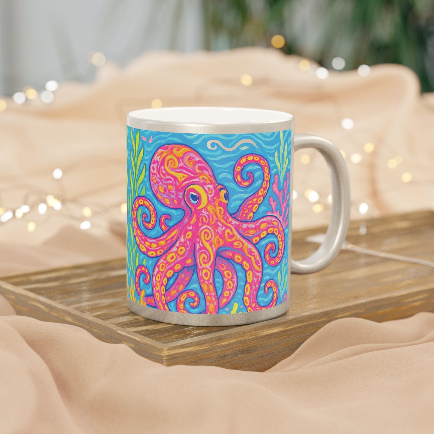 Tropical Metallic Mug, Gold or Silver - Kraken Joe