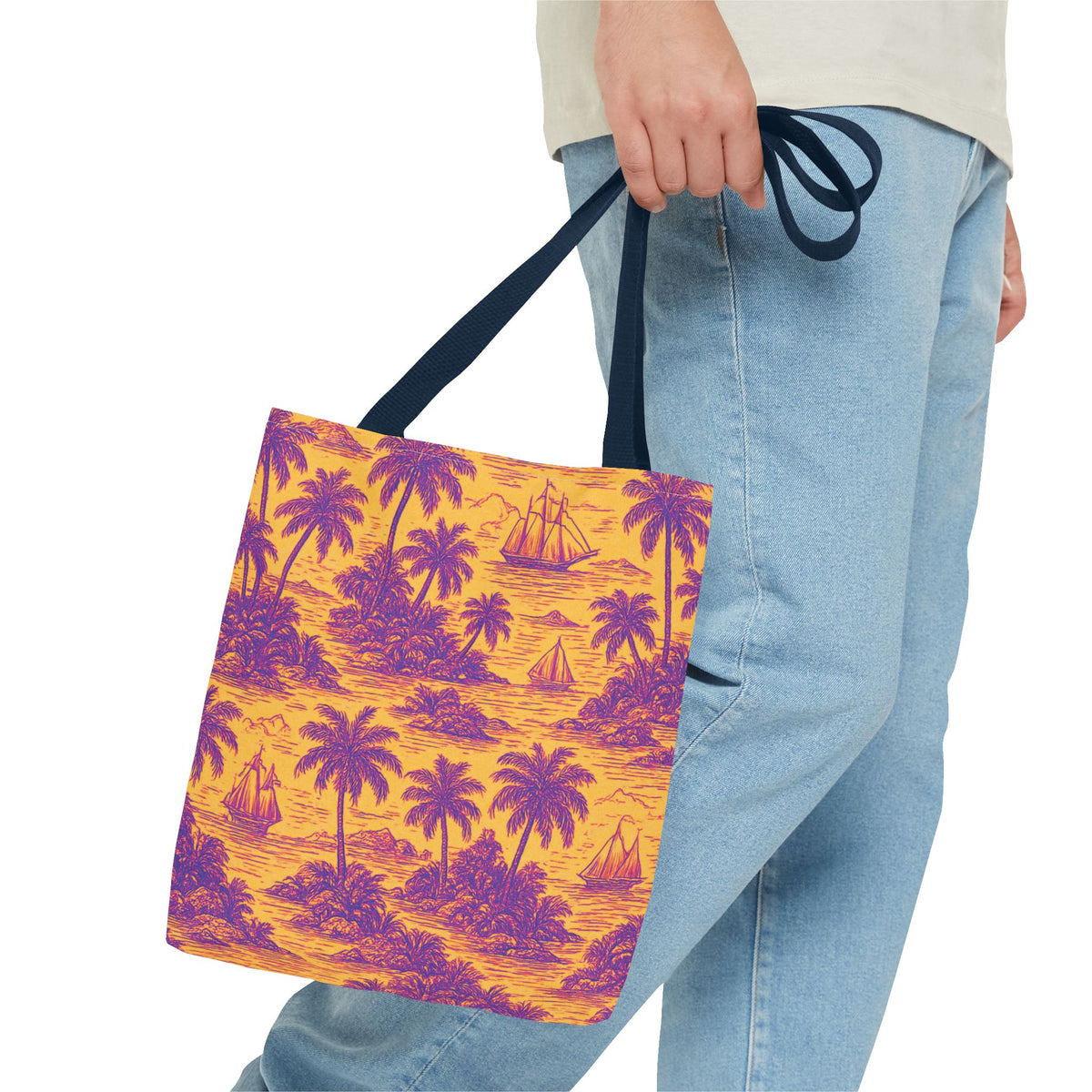Faraway Toile/Pop Tote Bag - 3 Sizes
