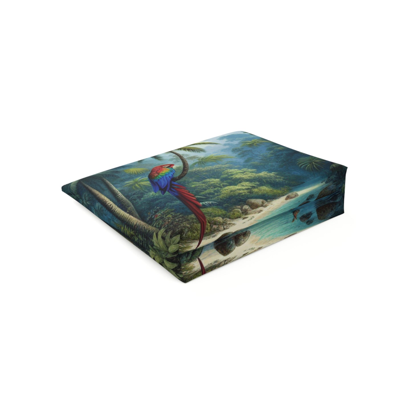 Tropical Cotton Cosmetic Bag, Makeup Pouch, 5 Sizes / Sleeping Beauty Parrot