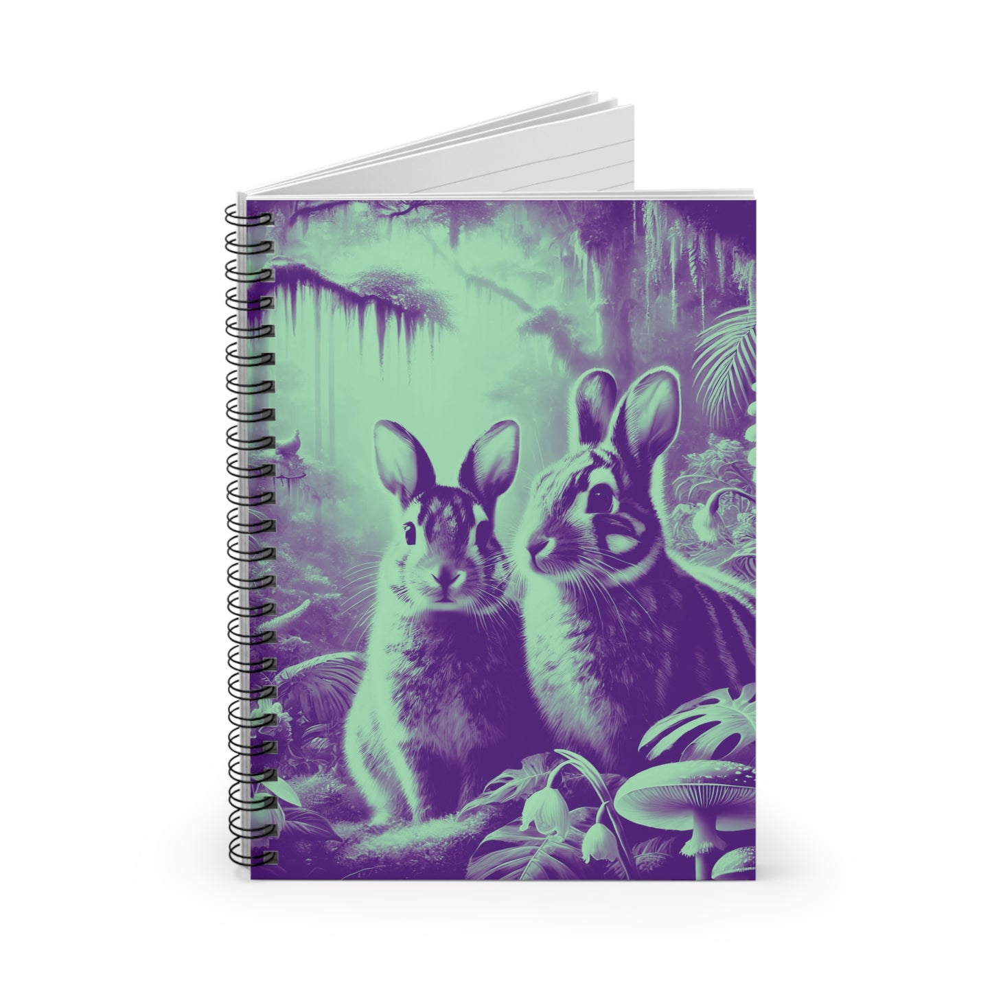 Spiral Notebook - Tropical Sumatran Rabbits/Minty