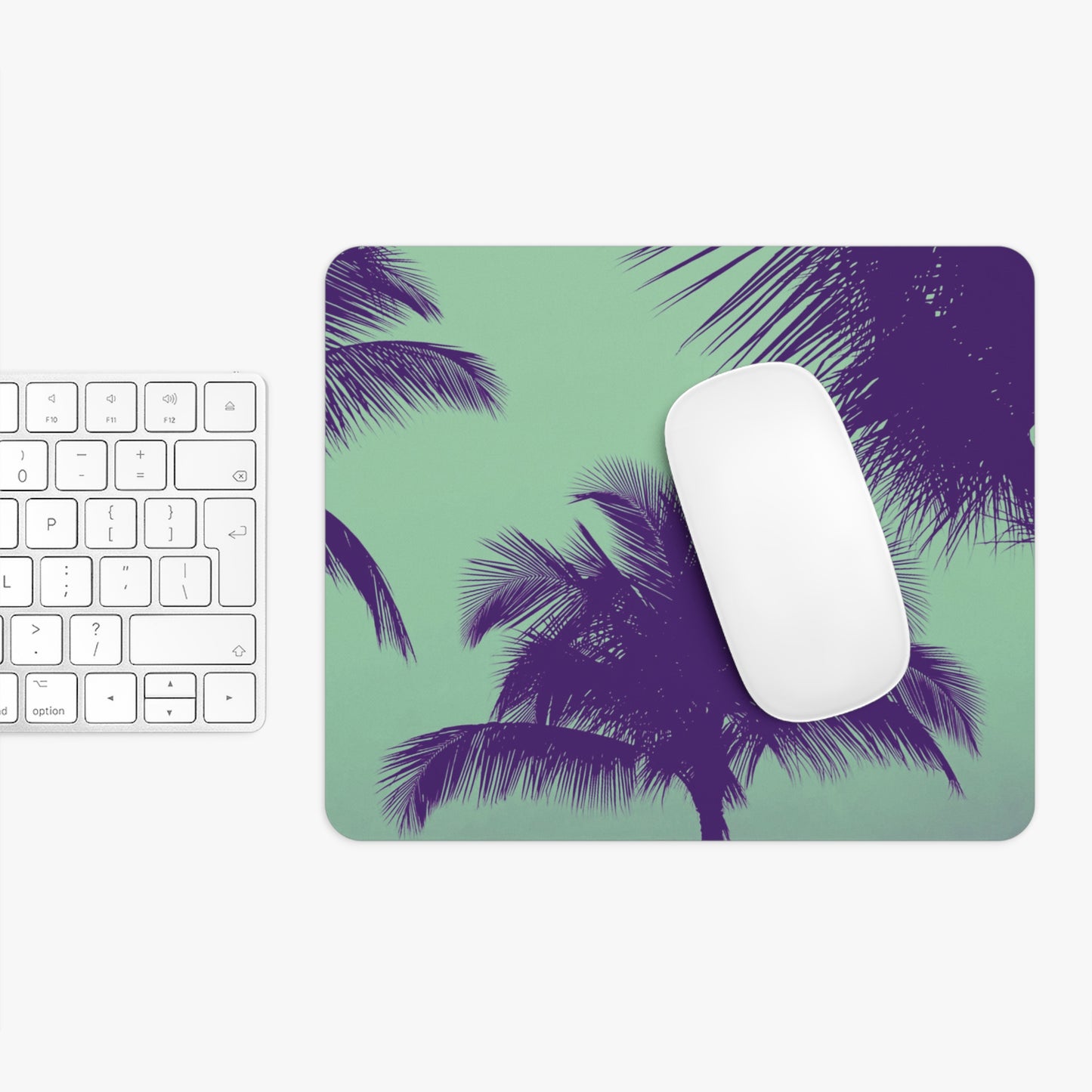 Coastal Mouse Pad, 2 Shapes - Beach Vibes for Home Office & Gamer / Palm Glow, Minty