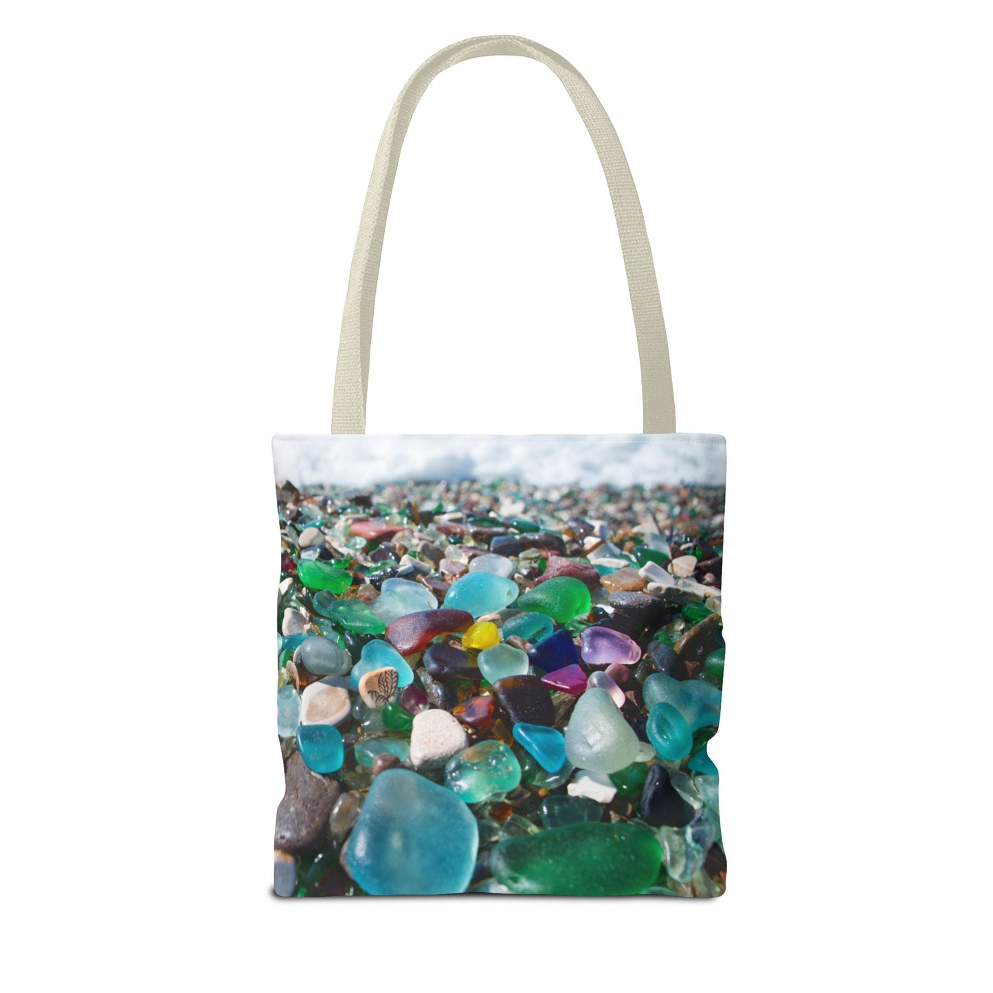 Beach Glass Tote Bag - Colorful Coastal Design, 3 Sizes