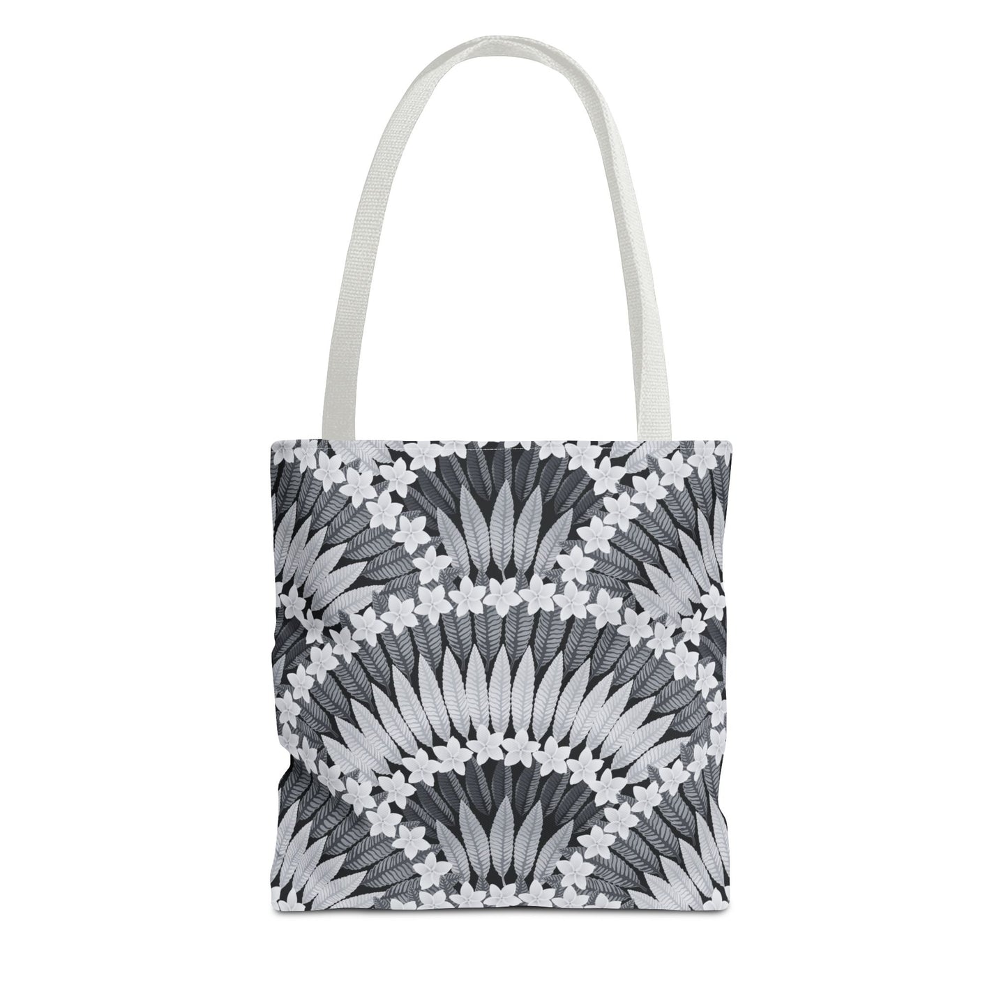 Plumeria and Palms BlackTote Bag - 3 Sizes