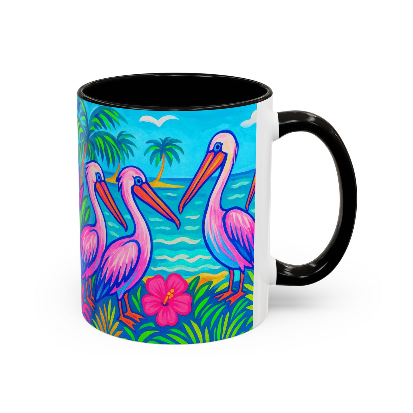 Accent Color Coffee Mug, Many Colors - 11oz & 15oz / Pelican Party