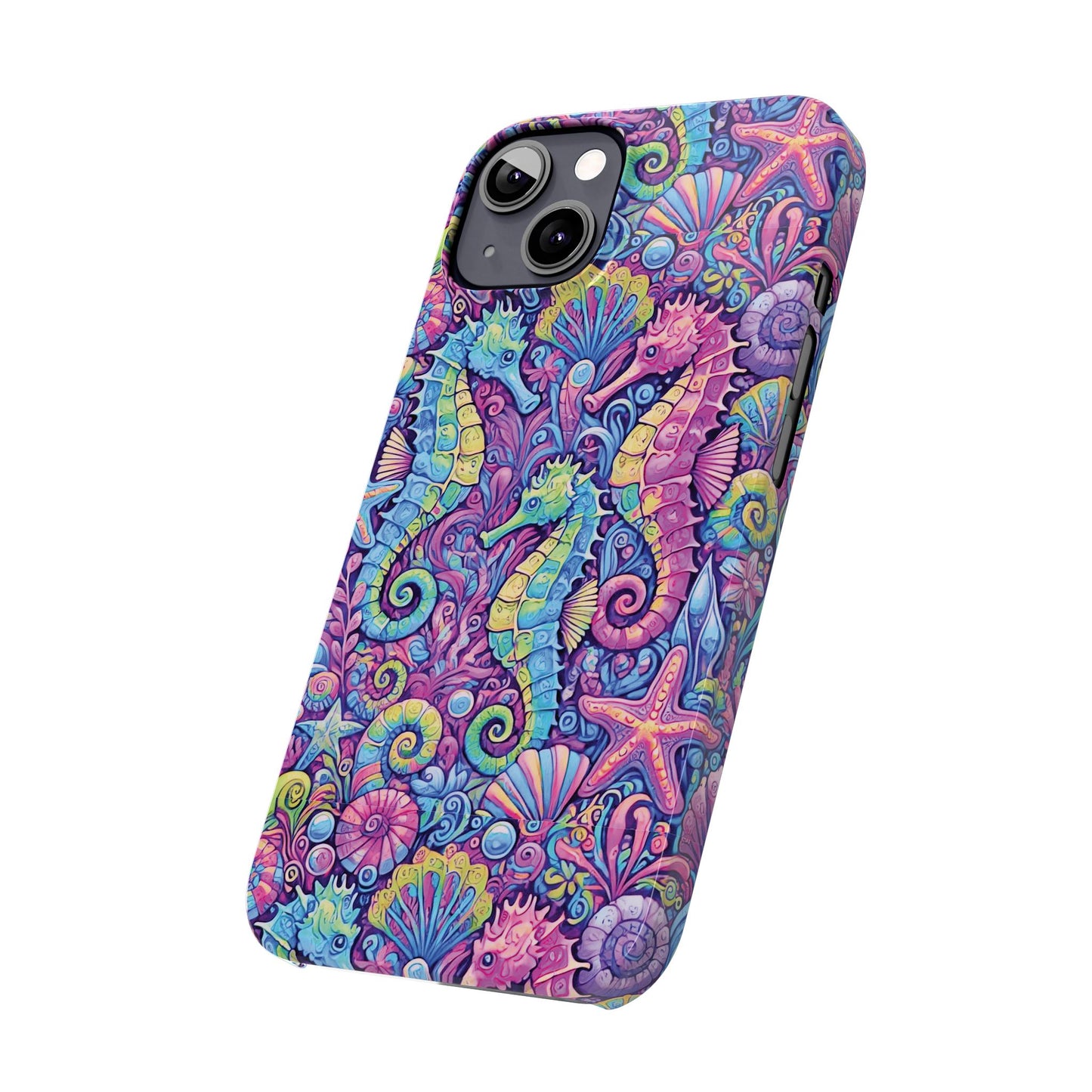 Slim Phone Cases - Seahorses, Fantasy POP