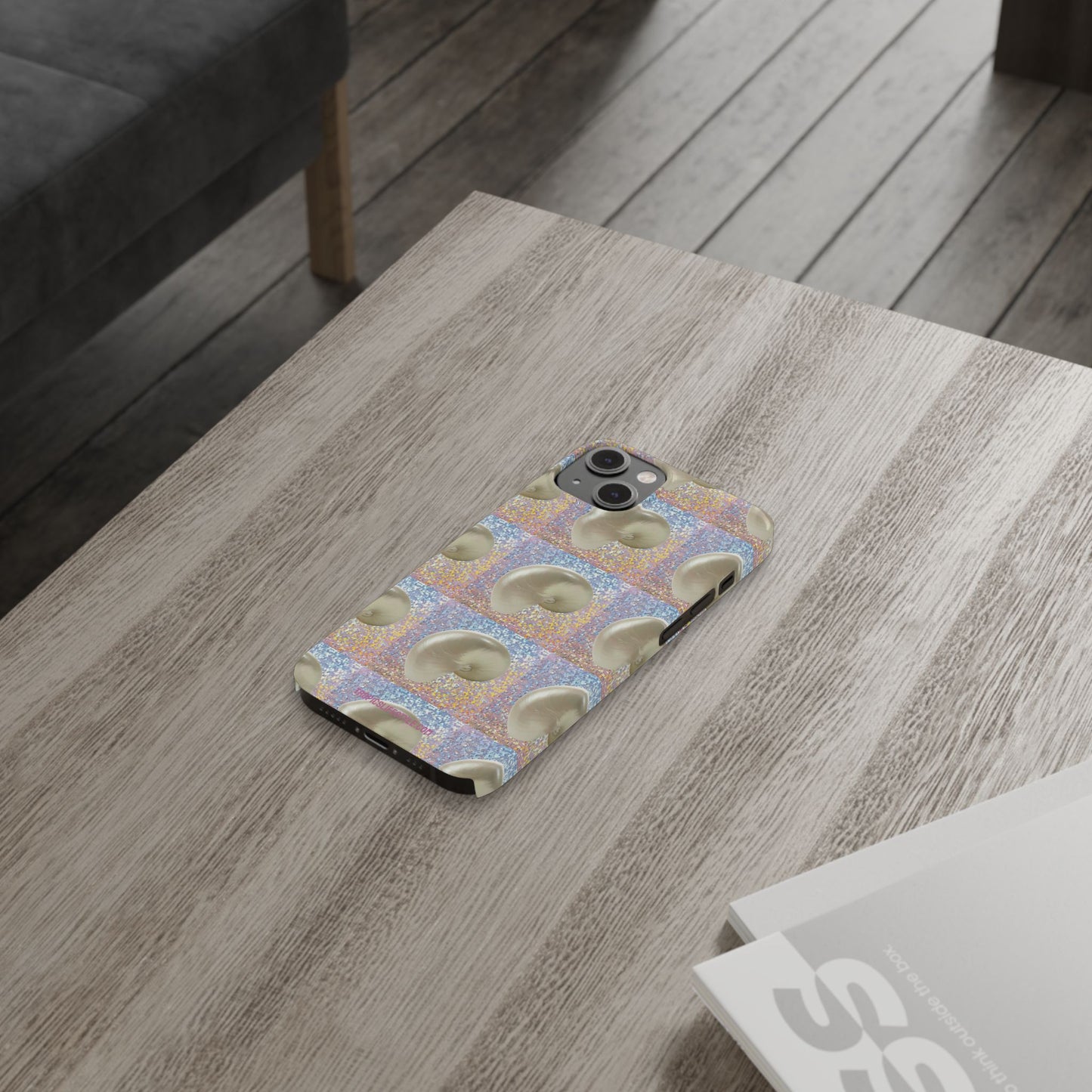 Slim Phone Cases - Disco White Nautilus