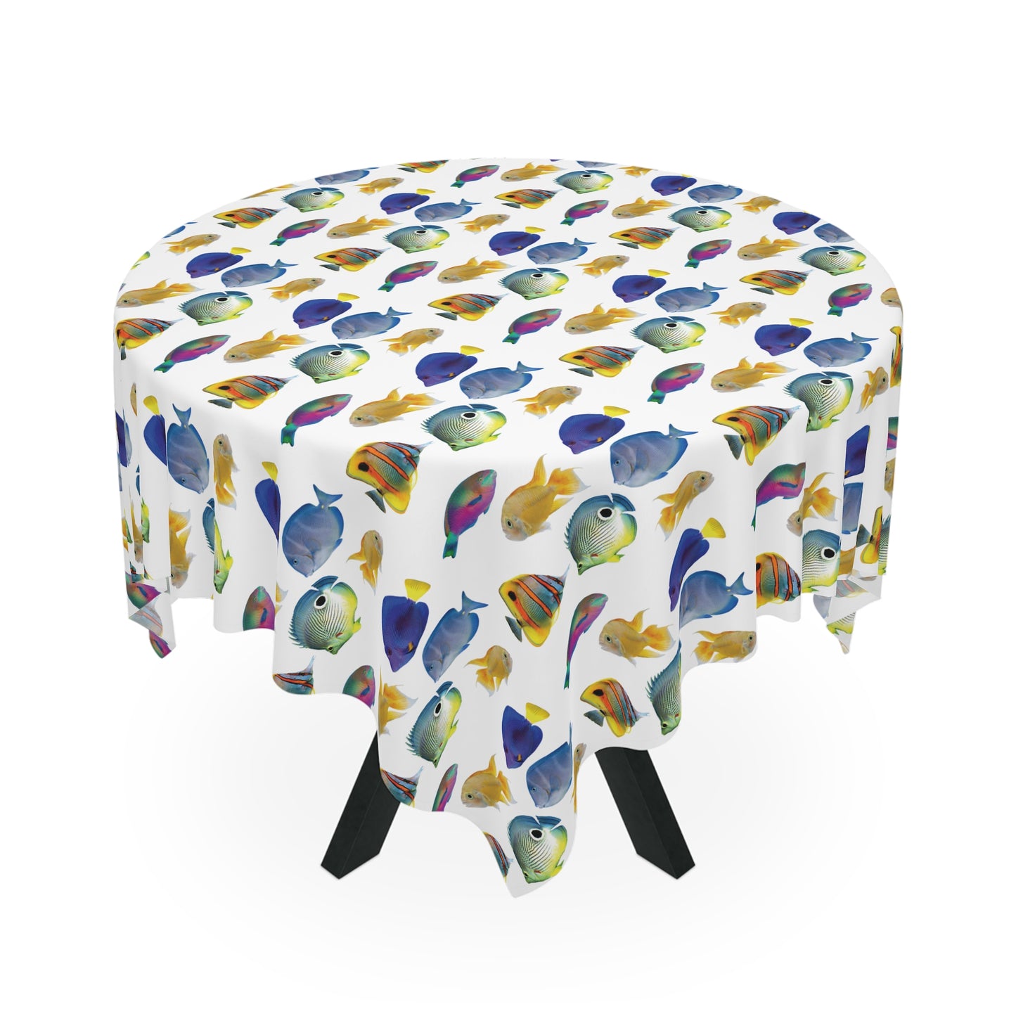 School of Fish/White Tablecloth, 55" x 55"