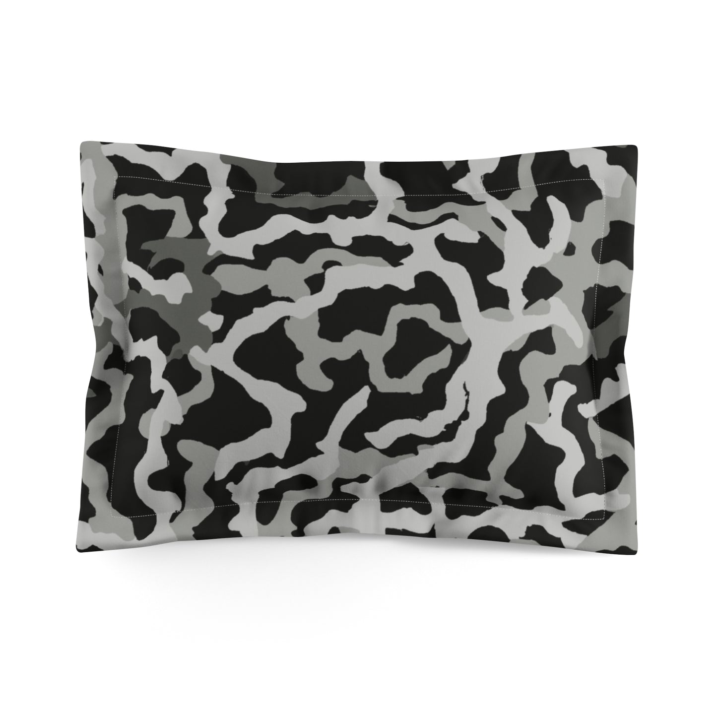Microfiber Pillow Sham | Tropical Vibes for Relaxation / Coral Threads, Noir