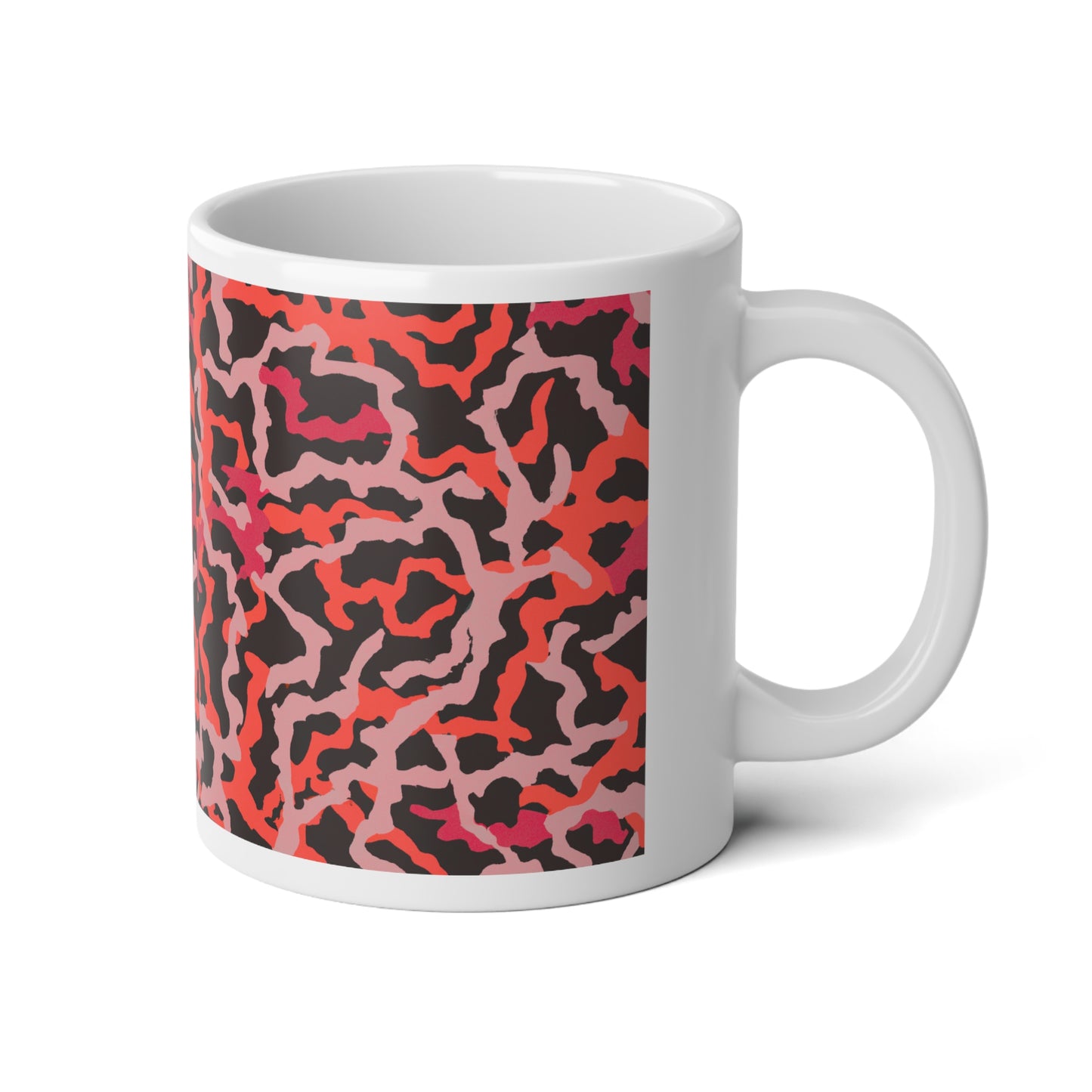 Jumbo Mug, 20oz, Coral Threads Red | Tropical Coffee Cup
