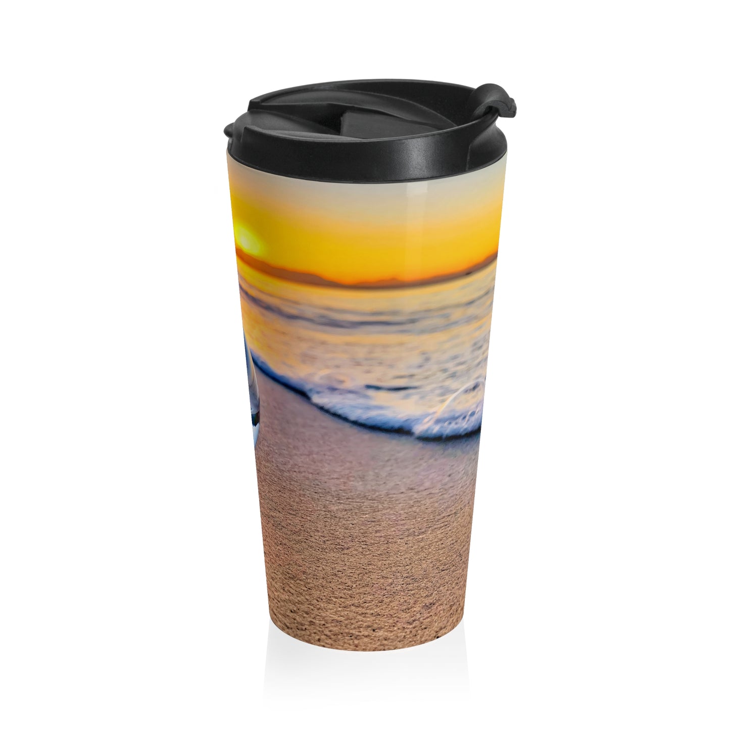 Stainless Steel Travel Mug, 15 oz. — Seaside Crystal Ball Dropped by UFO