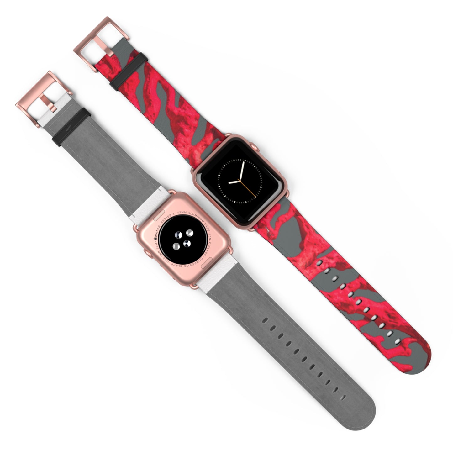 Apple Watch Band - Red Coral, dark grey background