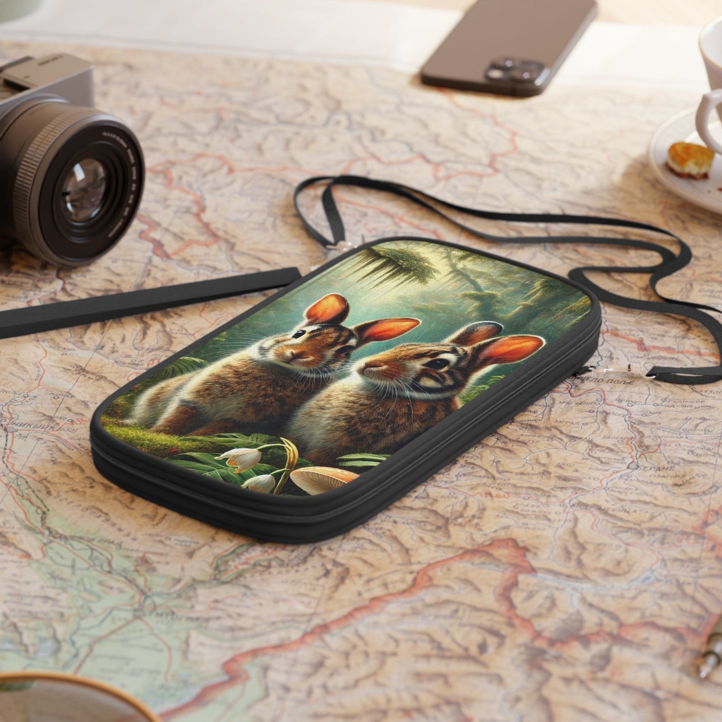 Passport Wallet – Perfect for Travelers & Adventurers / Rainforest Sumatran Rabbits