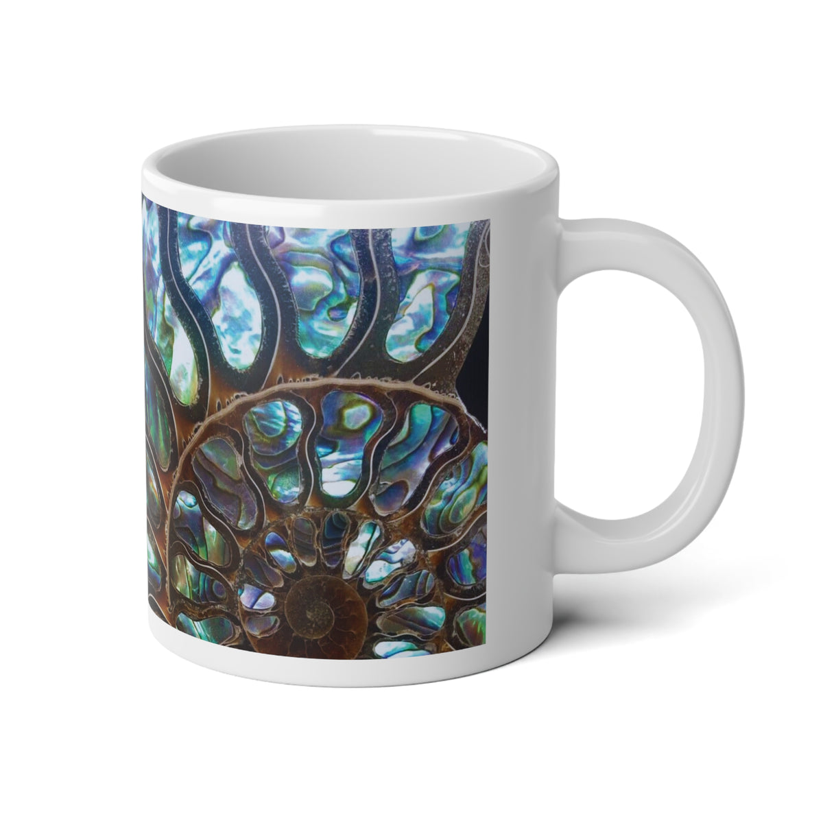 Jumbo Mug, 20oz, Ammonite and Abalone | Tropical Coffee Cup