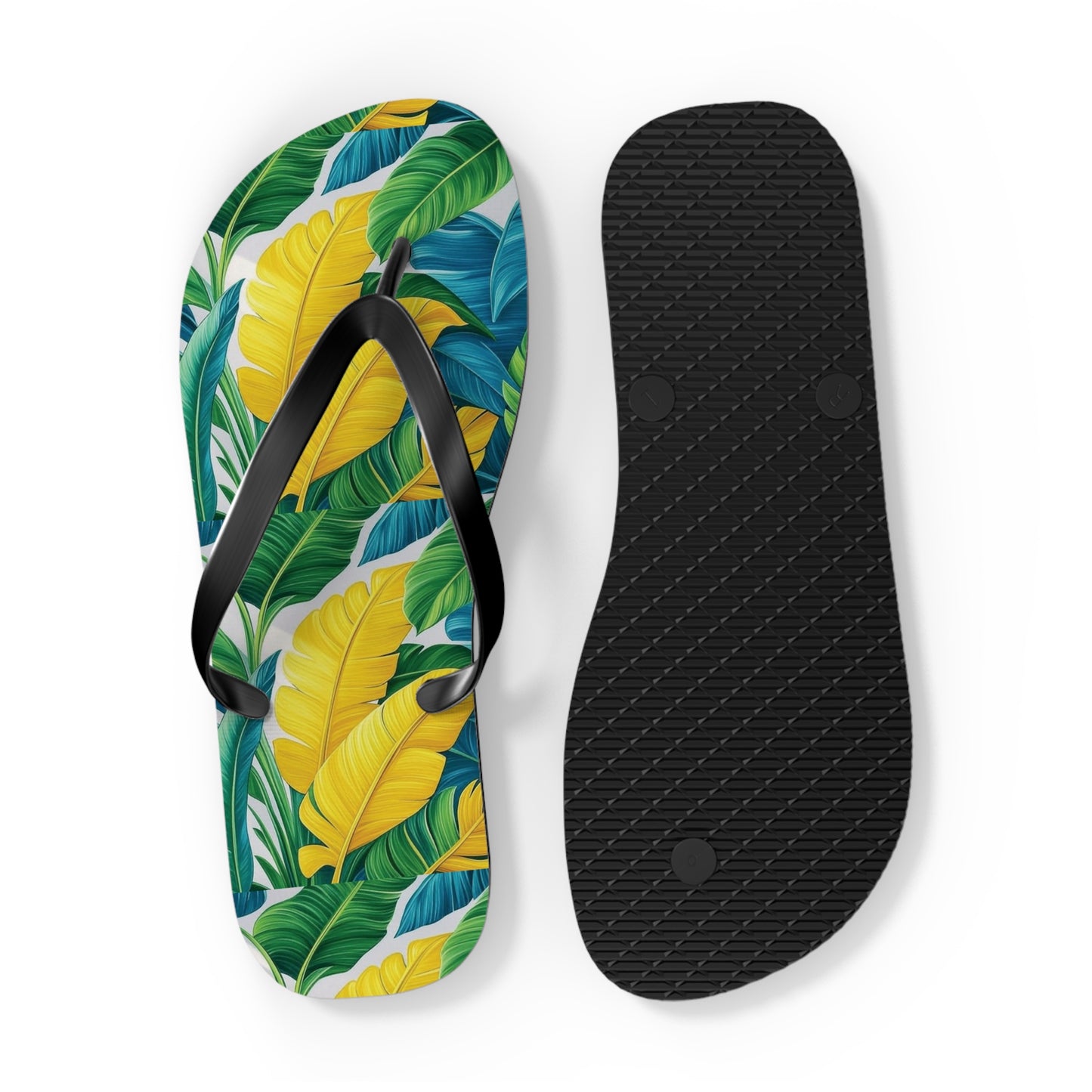 Flip Flops - Yellow Tropical Leaves