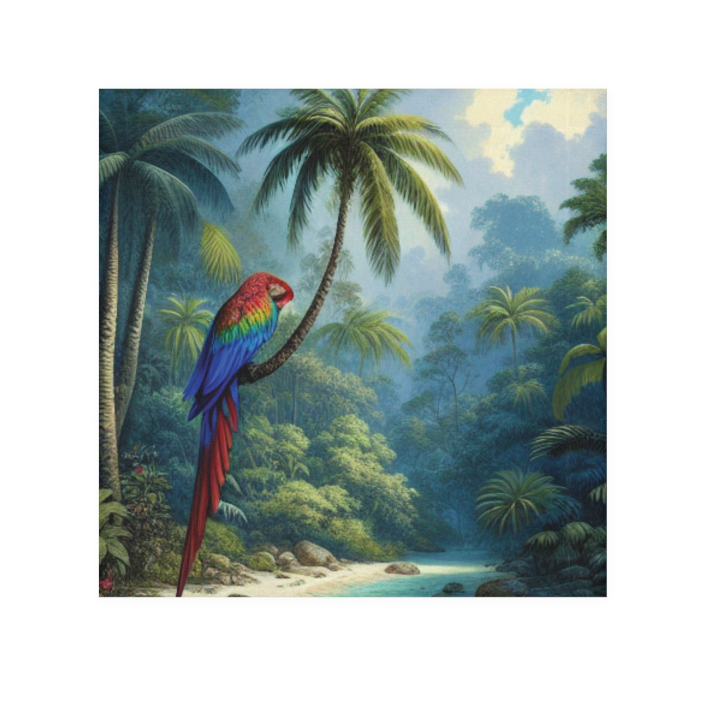 Face Towel -  Sleeping Beauty Parrot