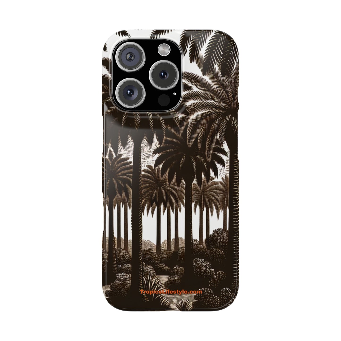 Slim Phone Cases - Woodcut Palm Grove