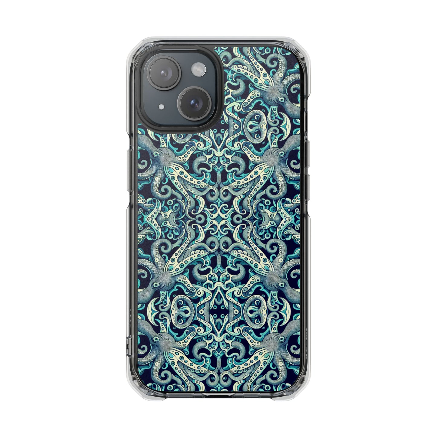 Twisted Aqua Octopus Magnetic Clear Phone Case, Many Models
