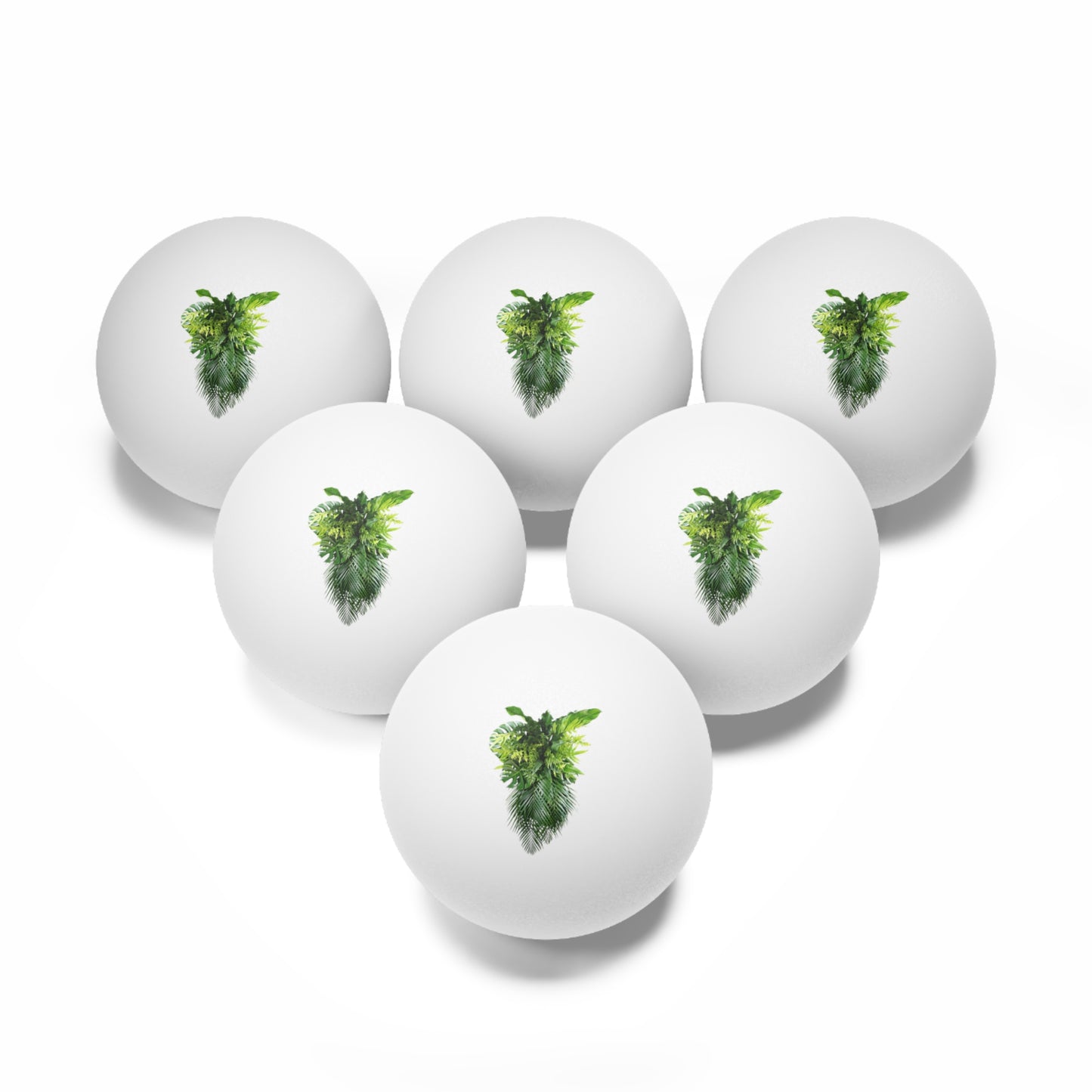 Tropical Paradise Ping Pong Balls - 6 Pack with Palm Frond Cascade