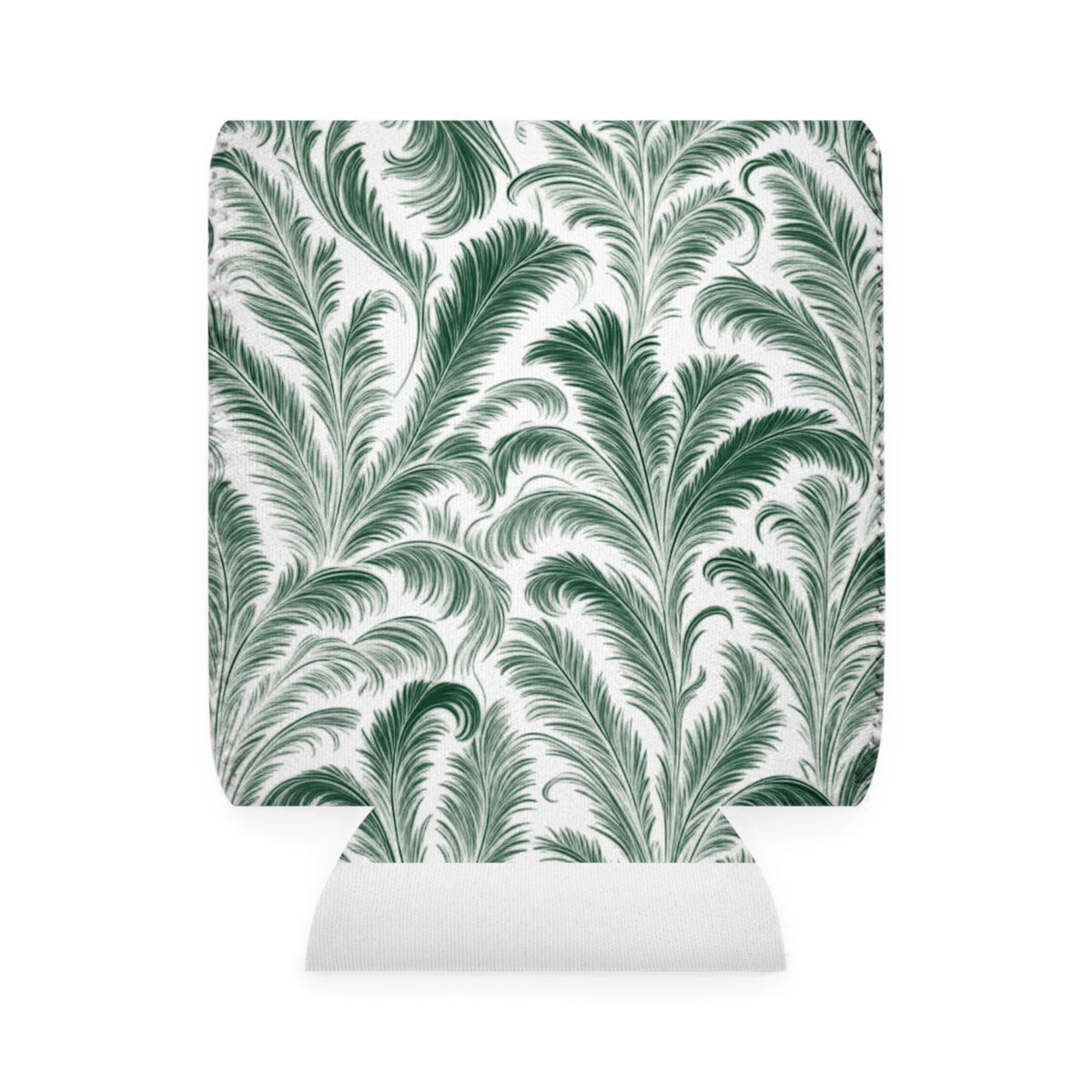 Rocco Greens/White Can Cooler Sleeve - Perfect for Outdoor Picnics