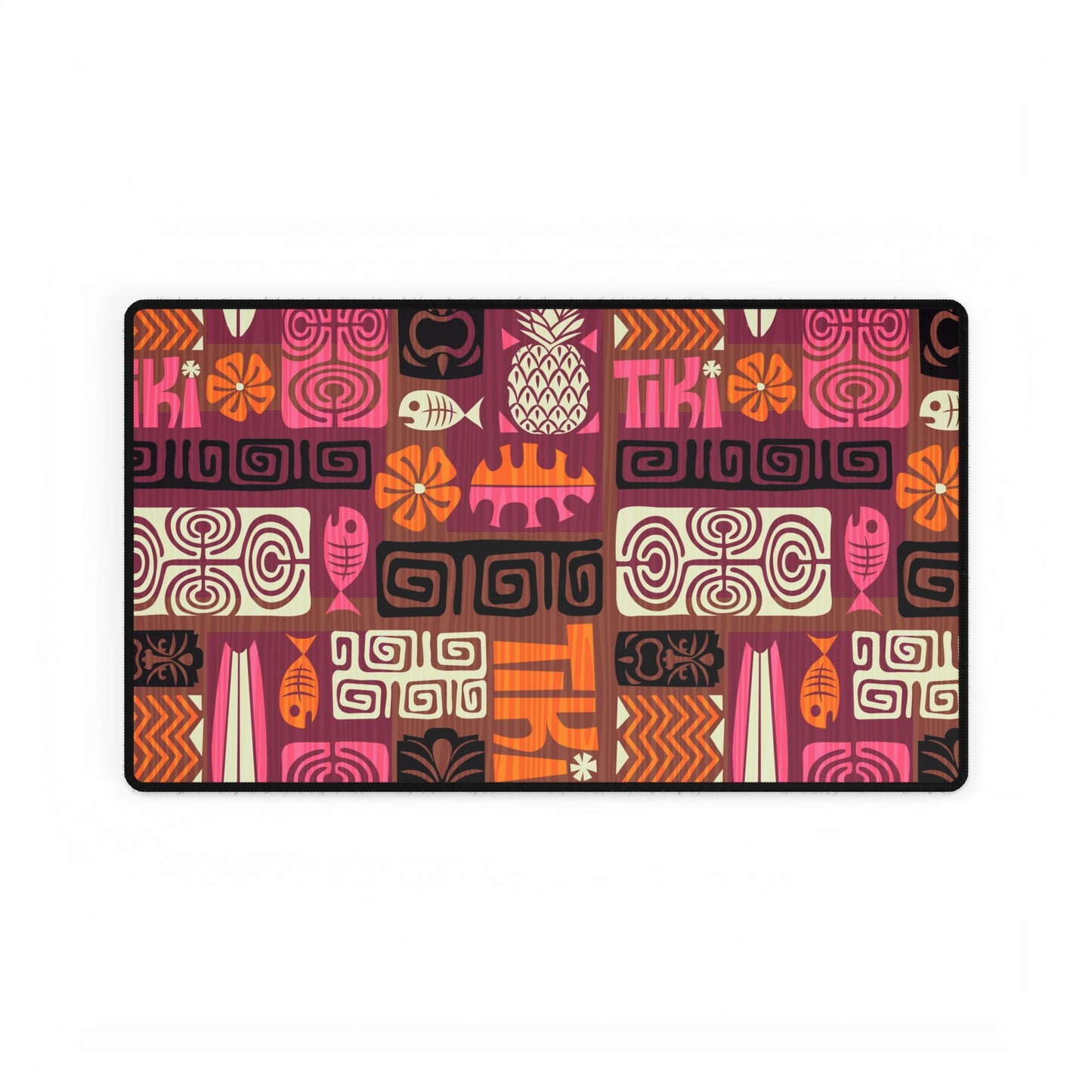 Desk Mats, Tiki Poster Pink/Orange