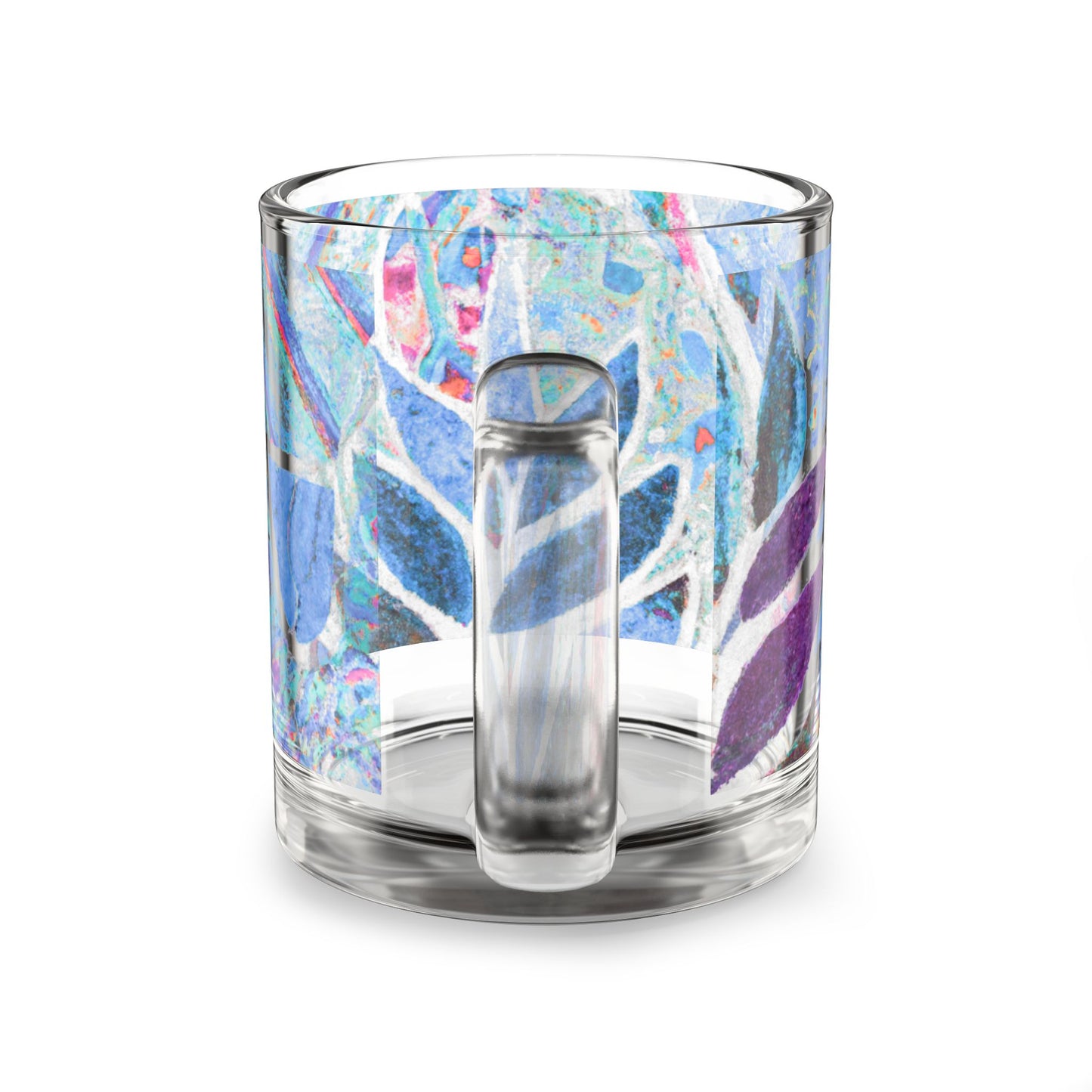 Tropical Glass Mug - 10oz Coffee Cup / Amazon Whimsy, Blue