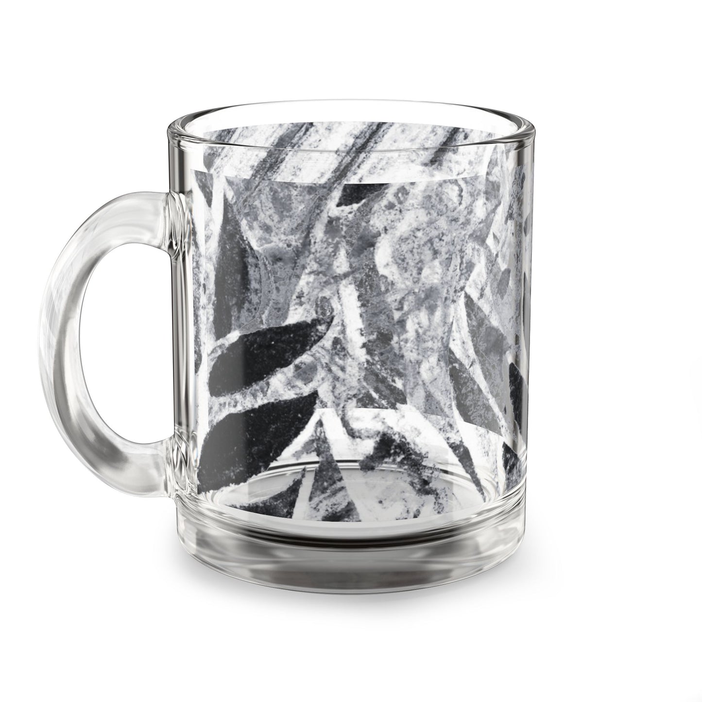 Tropical Glass Mug - 10oz Coffee Cup / Amazon Whimsy, Noir