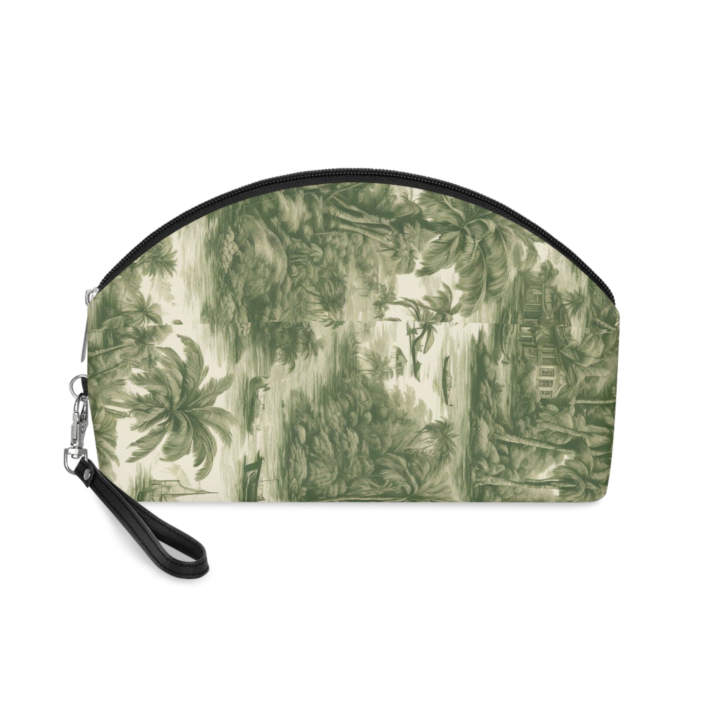 Makeup Bag - Tropical Toile #1, MACRO green