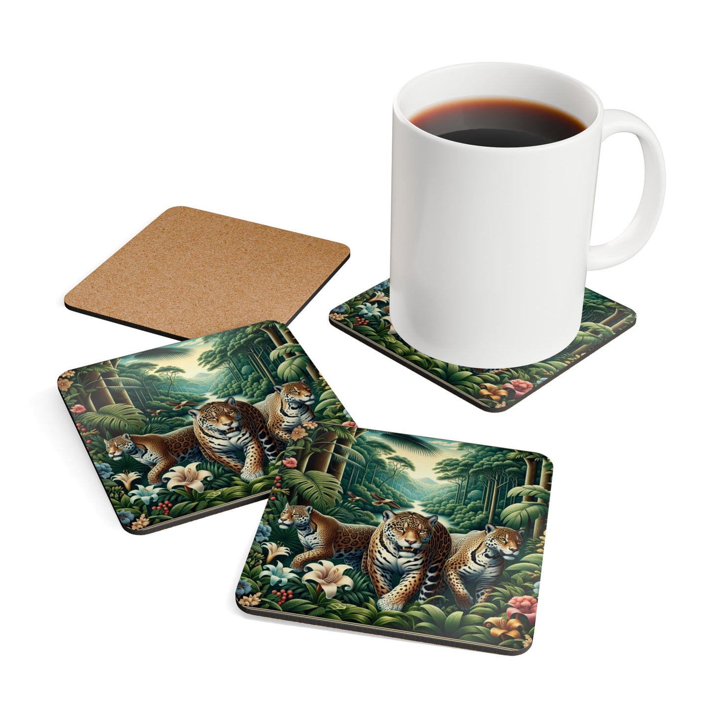Coaster Set - Rainforest Big Cats