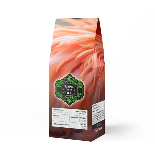 Cocoa Palms Blend™ (Medium-Dark Roast) Specialty Grade Craft Coffee / Flamingo Feathers