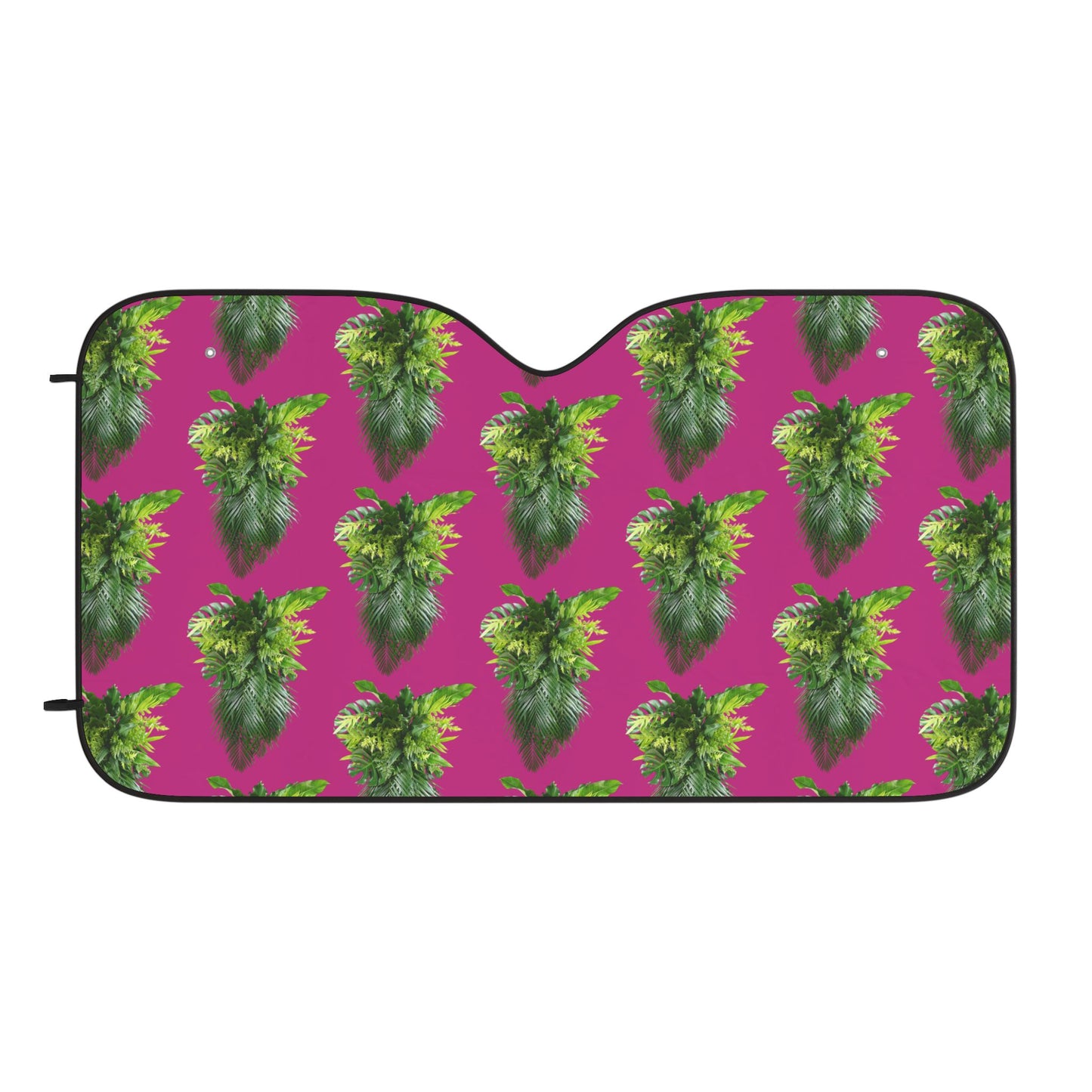 Tropical Car Sun Shades / Palm Fronds Cascade, pink