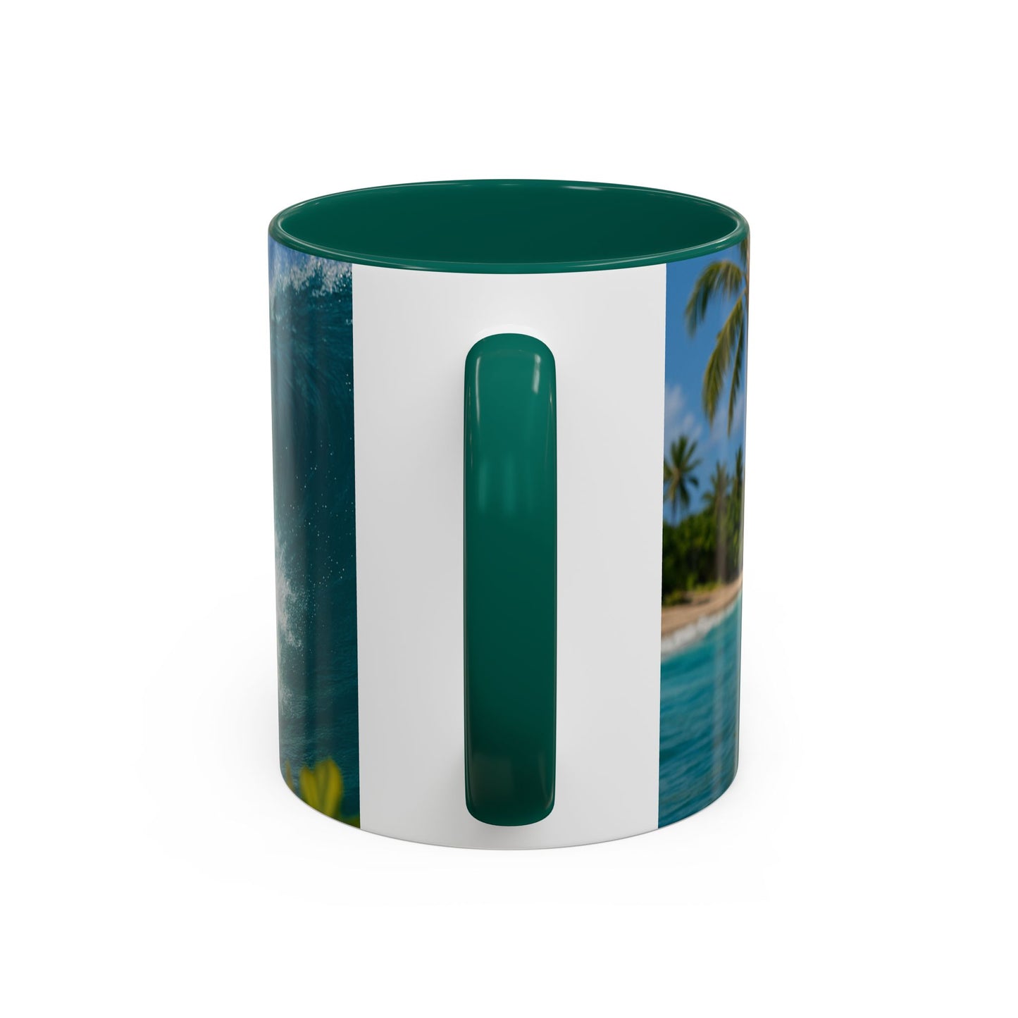 Vibrant Beach Coffee Mug - 11oz & 15oz / Puppy Ariel the Dog Surfer